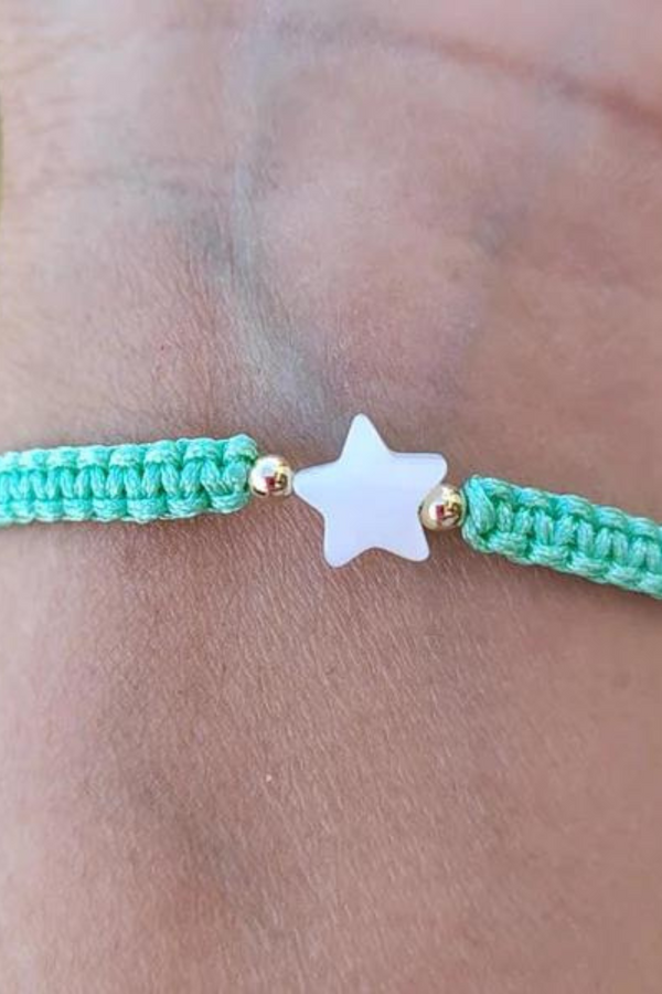 Mother of Pearl Citron Bracelet – Star / Kids / Mint