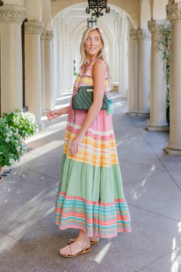 Forest Green Raffia Clutch – Large