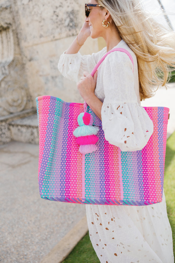 (Sample Sale) Rain Unicorn Swirl Citron Tote – Medium