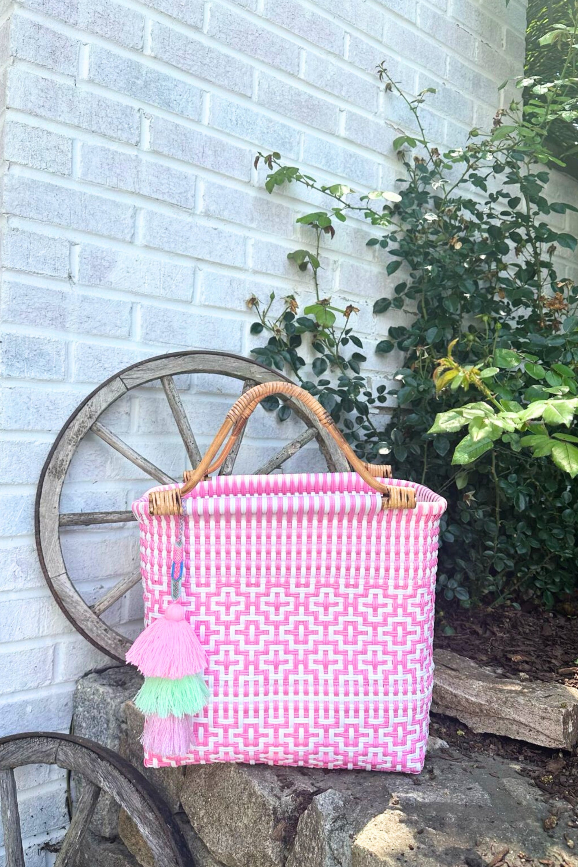 Bamboo Preppy Tile Rose Citron Tote