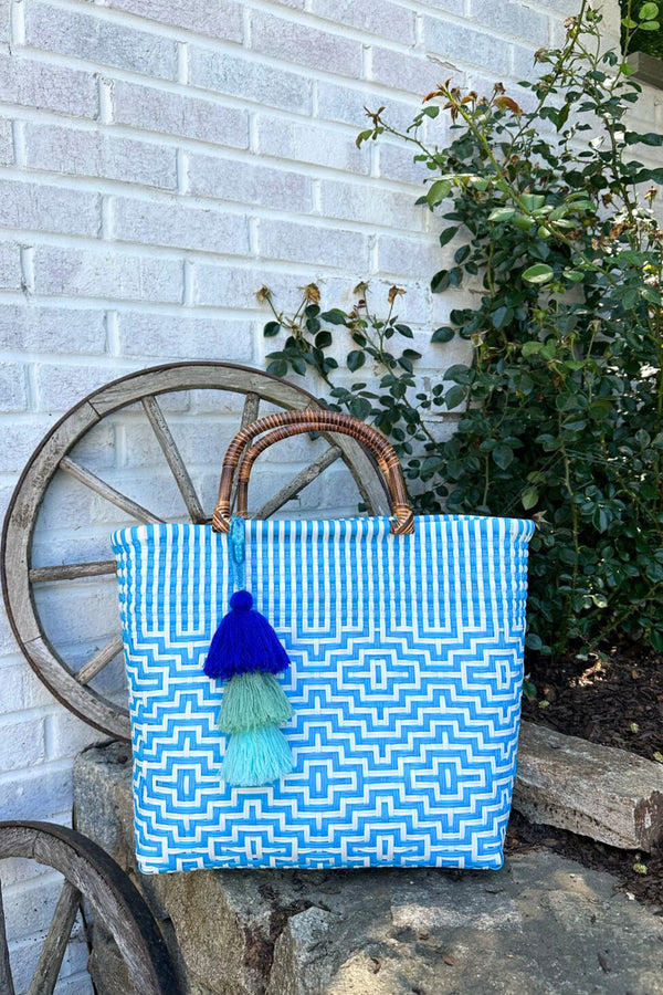 (Sample Sale) Sconset In Sky Citron Tote – Bamboo