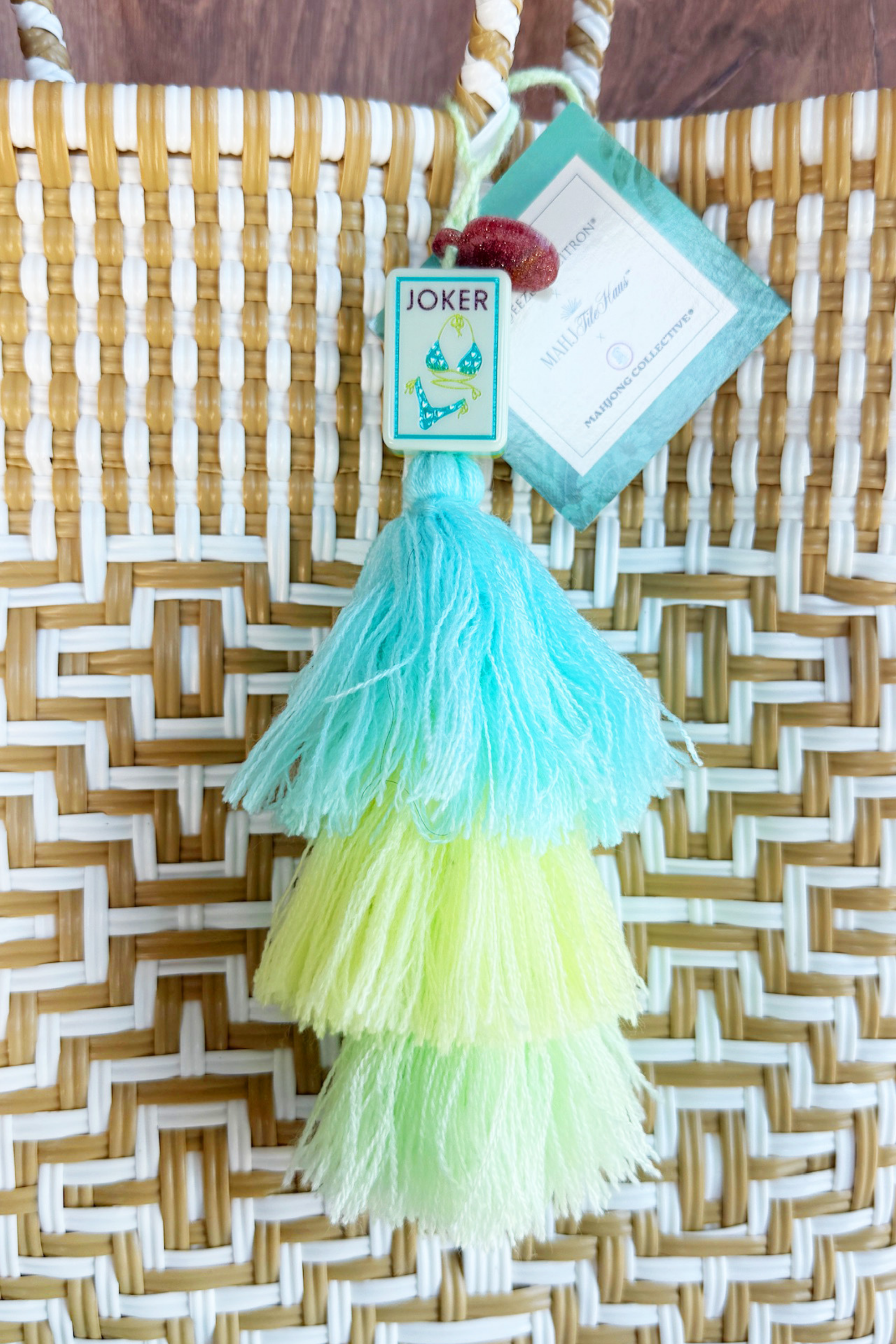 Coral & Coast Mahjong Tile Pom Charm