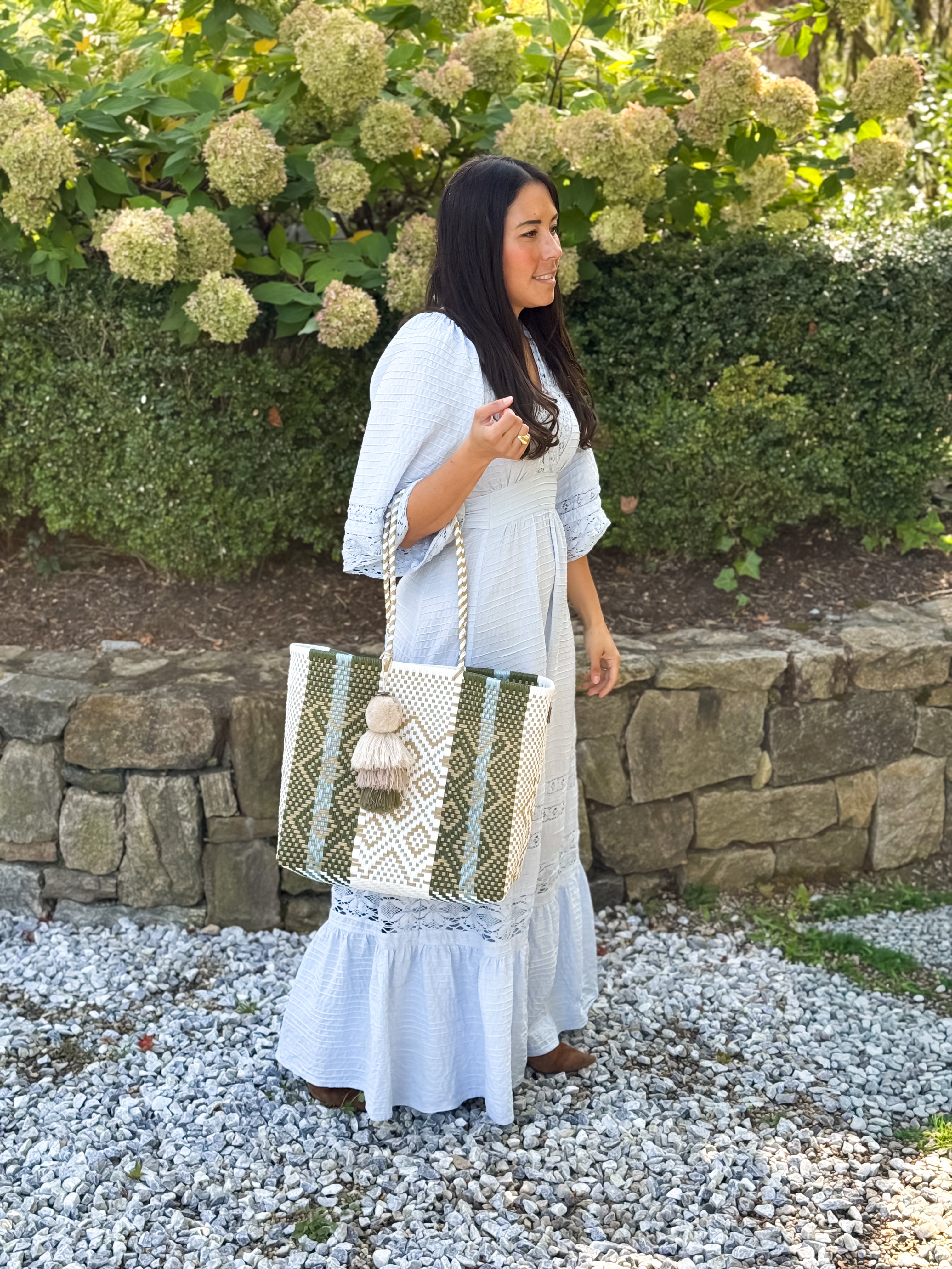 Rugby Sage Blue Citron Tote