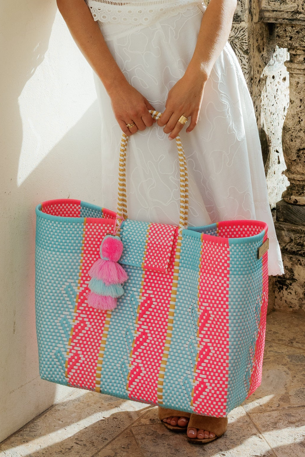 Neon Cloud Heart Reflection Citron Tote