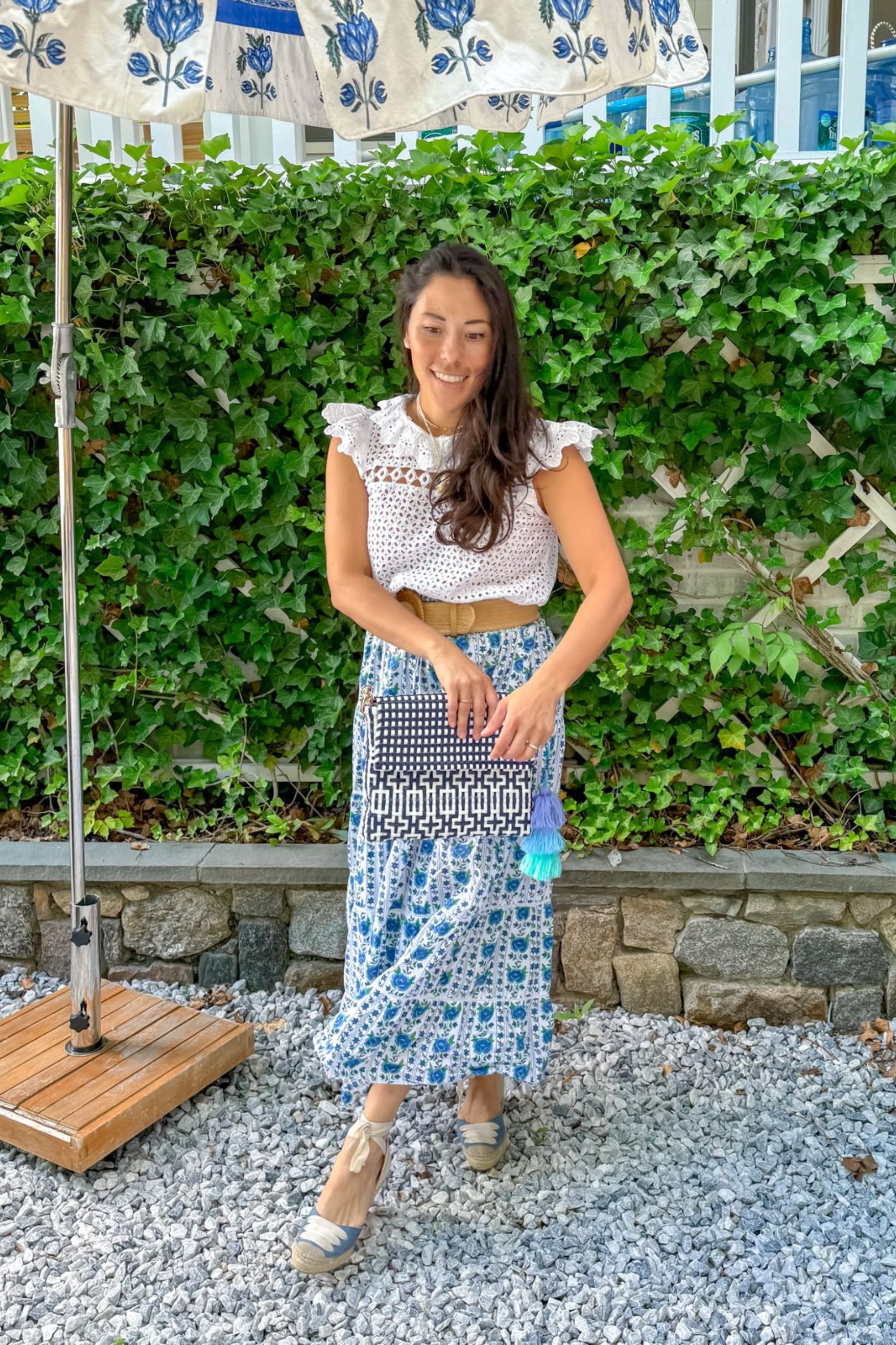 Preppy Tile Navy / White Citron Tote