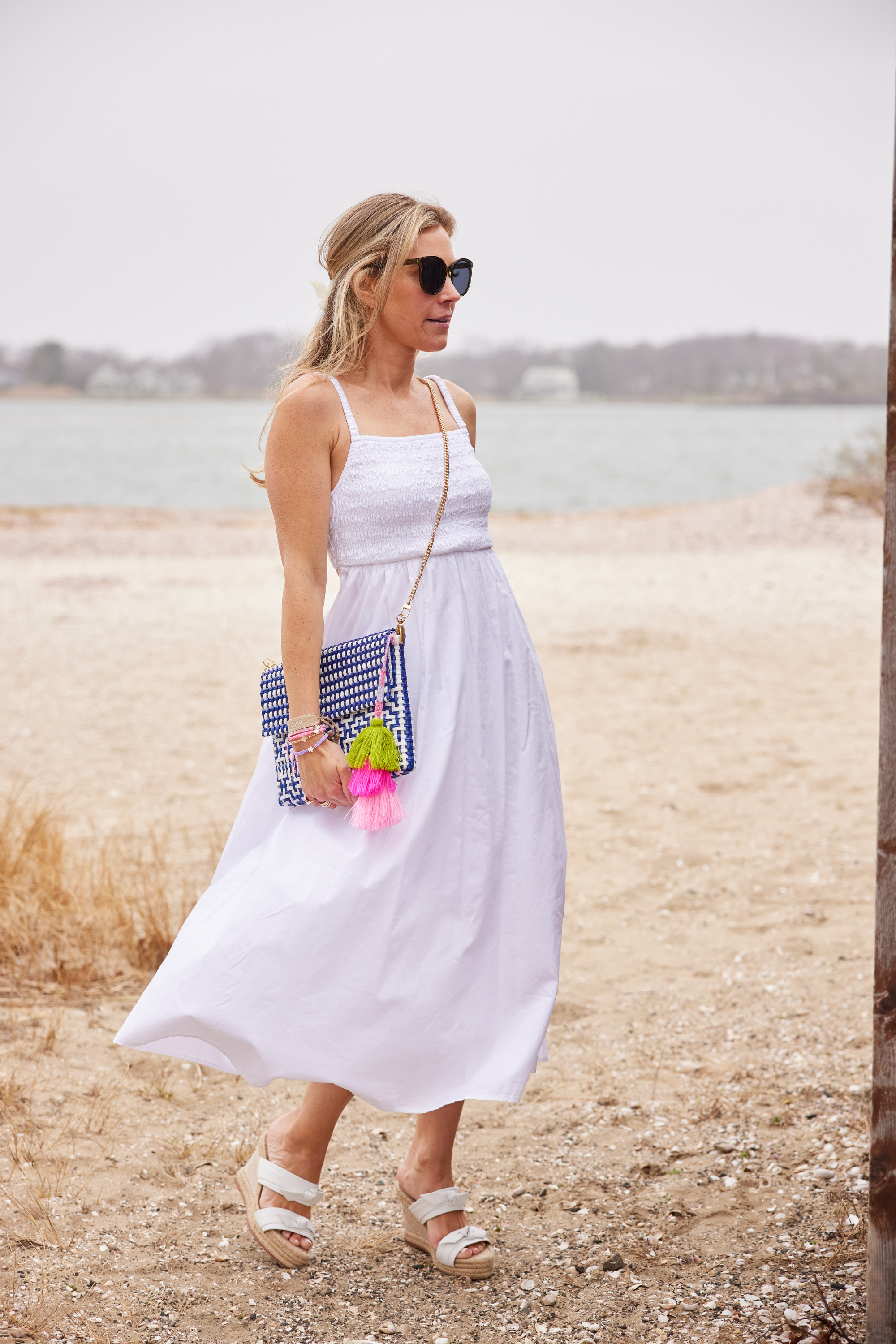 Preppy Tile Navy / White Citron Tote