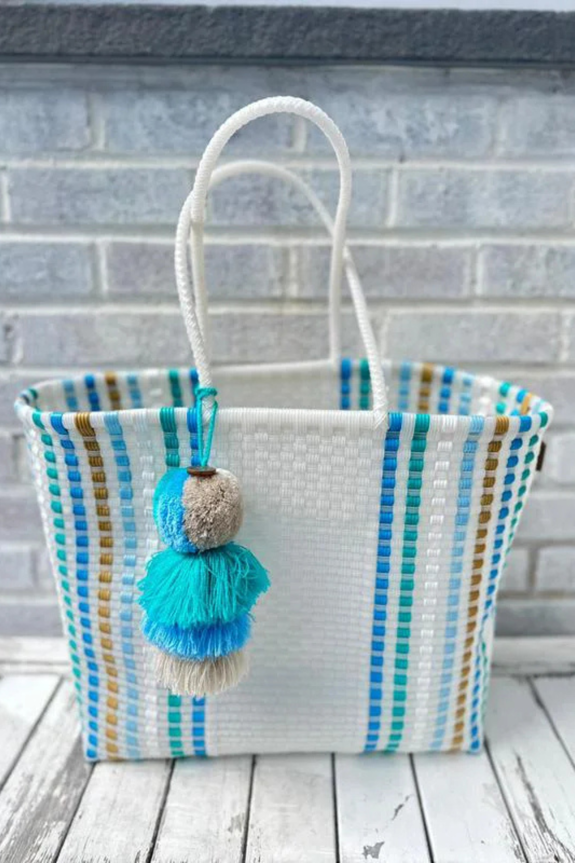 Ocean Blue Preppy Citron Tote