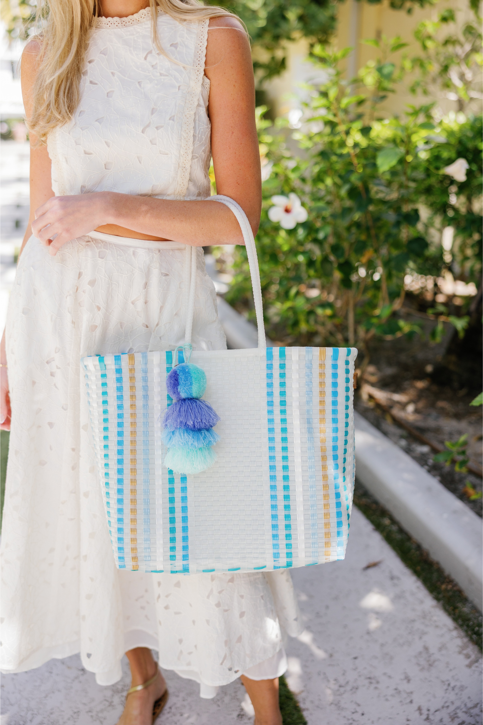 Ocean Blue Preppy Citron Tote