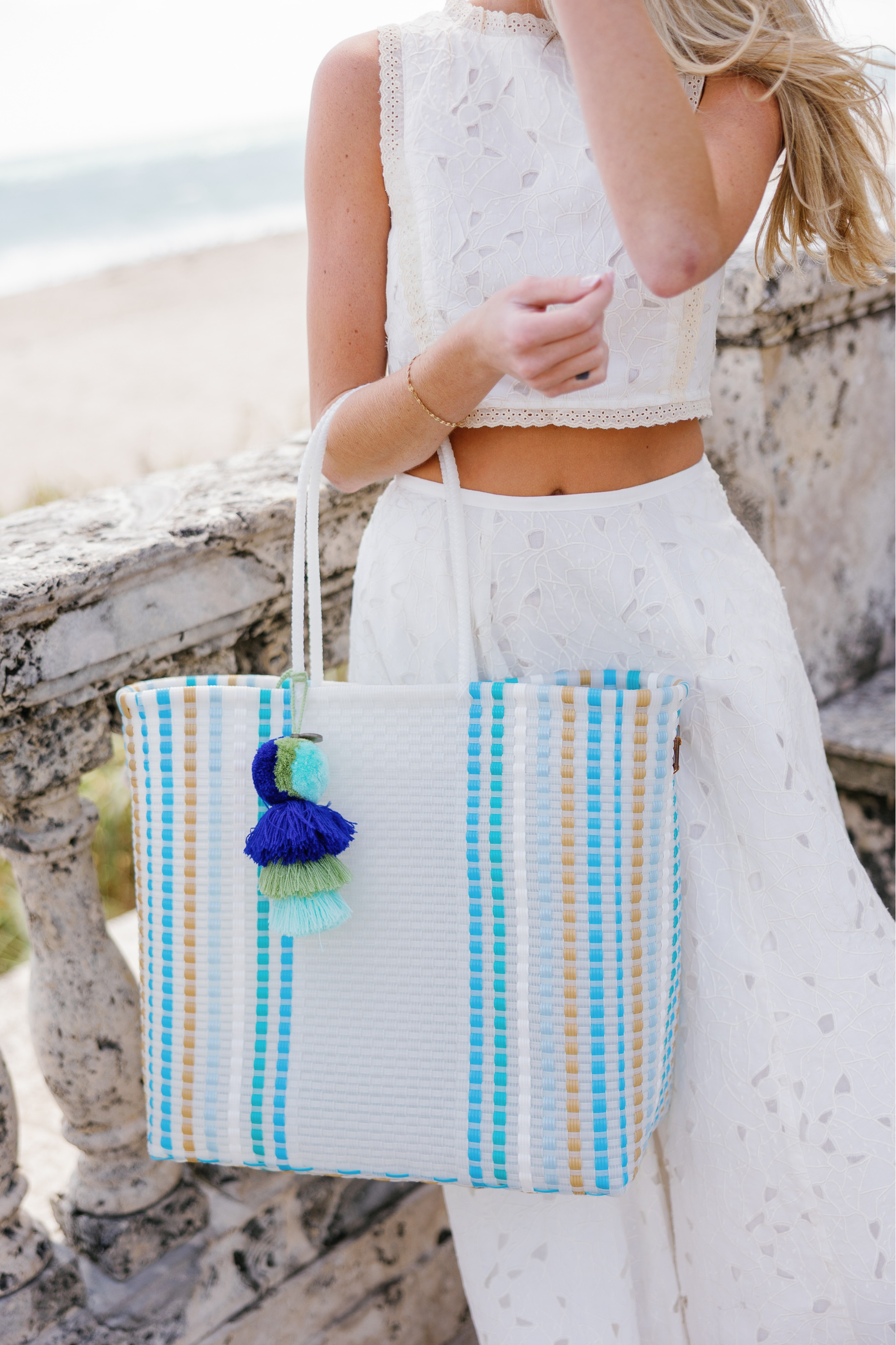 Ocean Blue Preppy Citron Tote