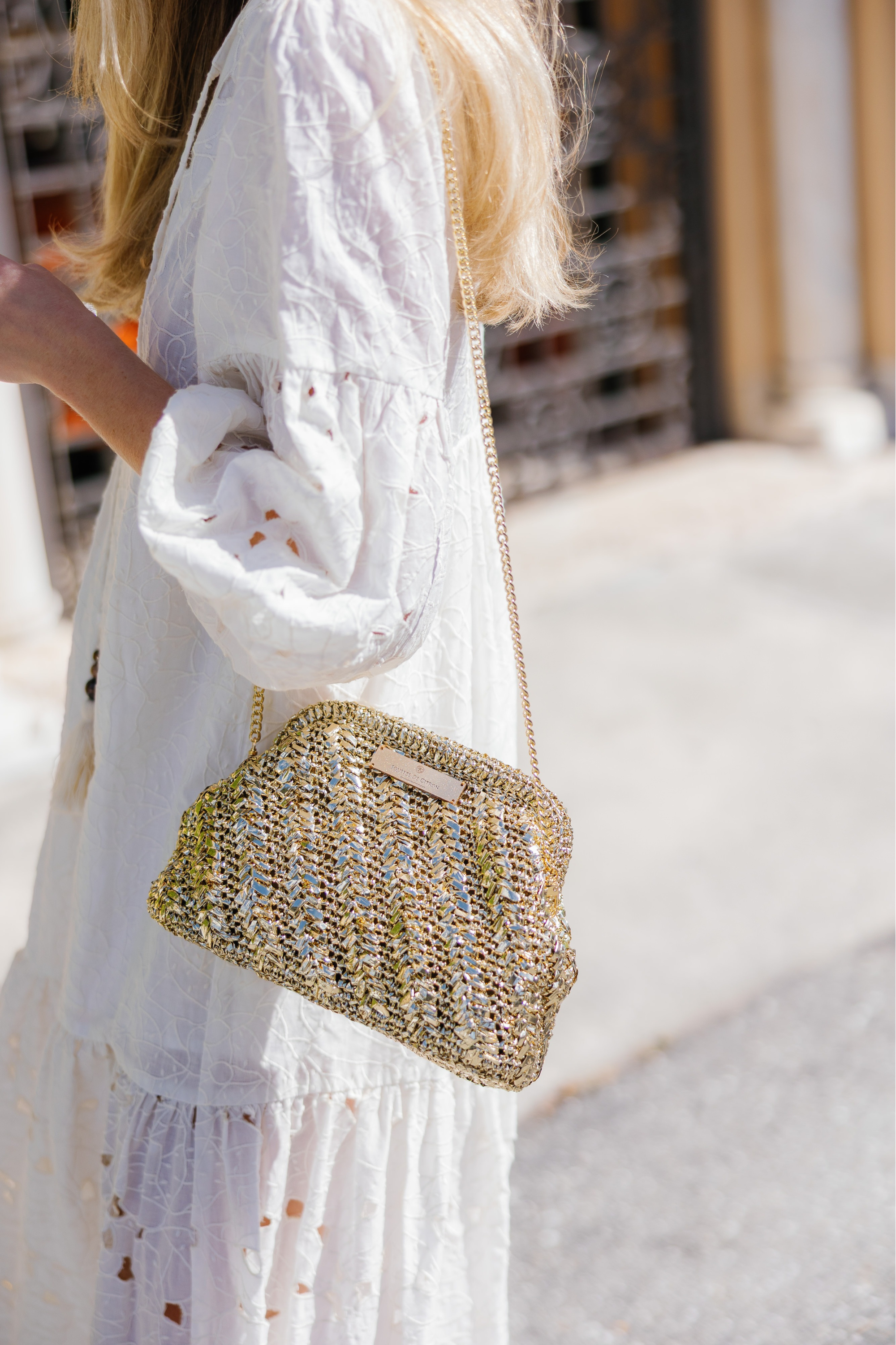 Pre - sale Gold Raffia Clutch delivery mid Feb