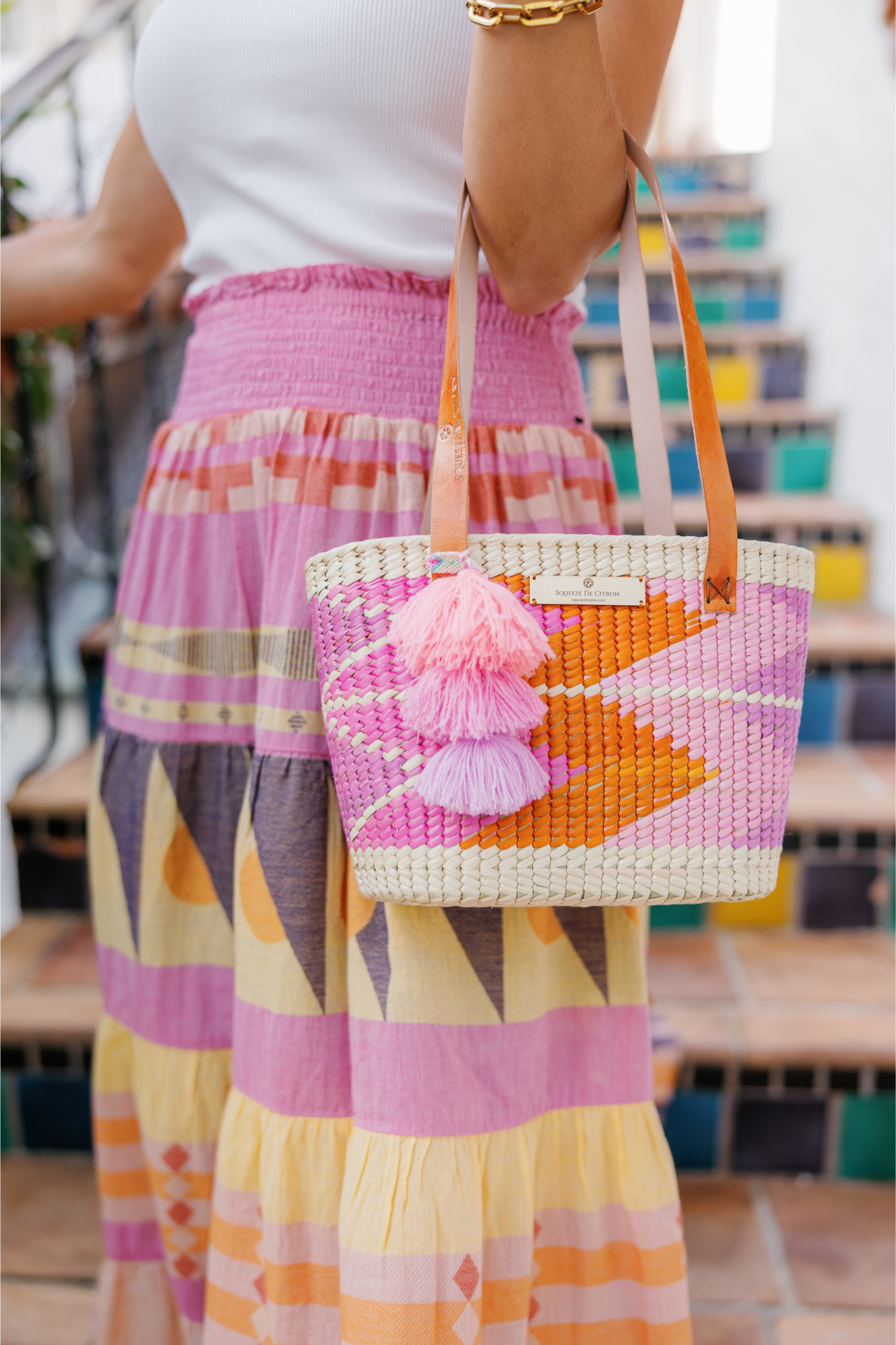 Clementine Rose Lavender Bell Citron Tote