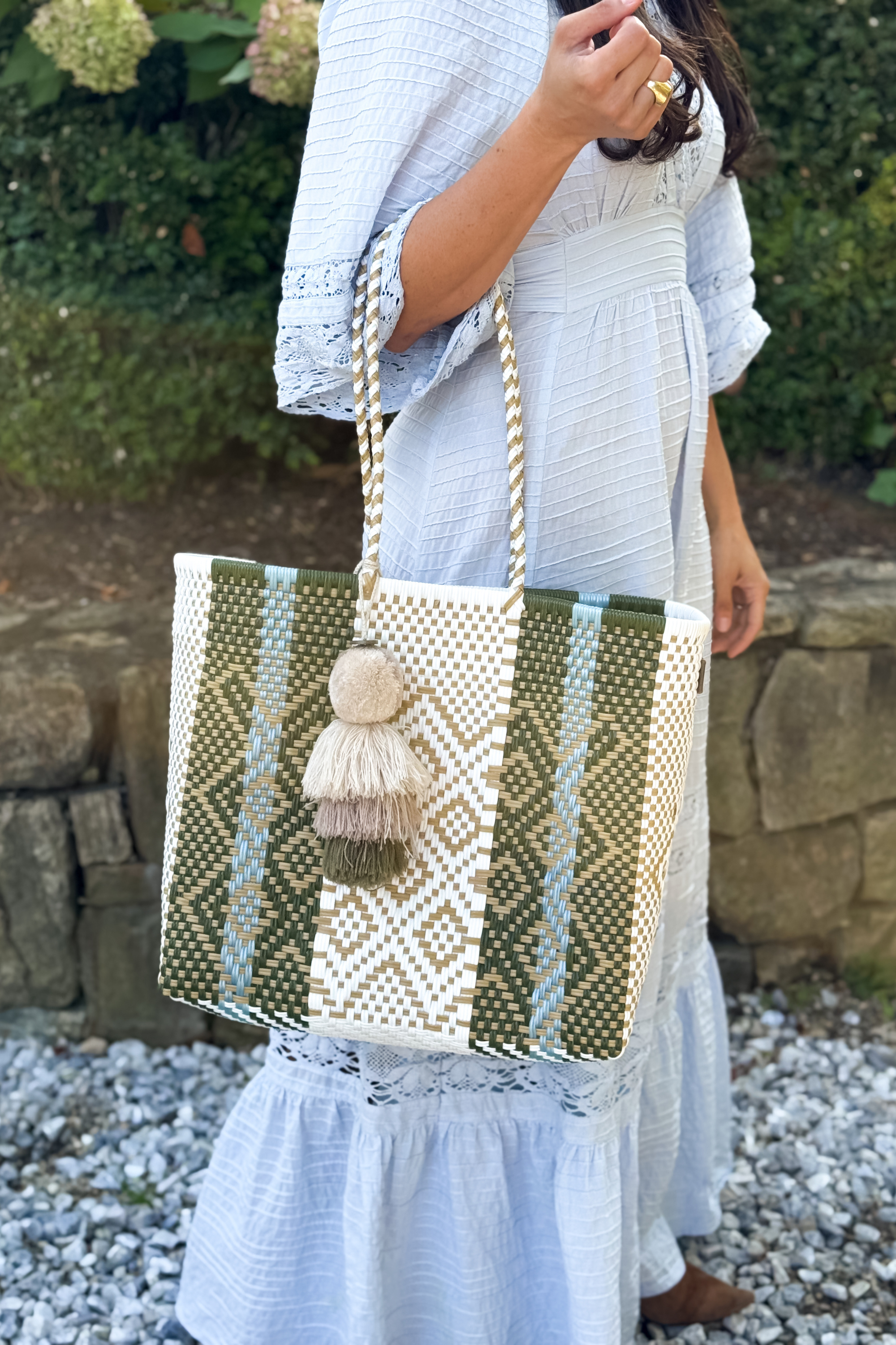 Rugby Sage Blue Citron Tote