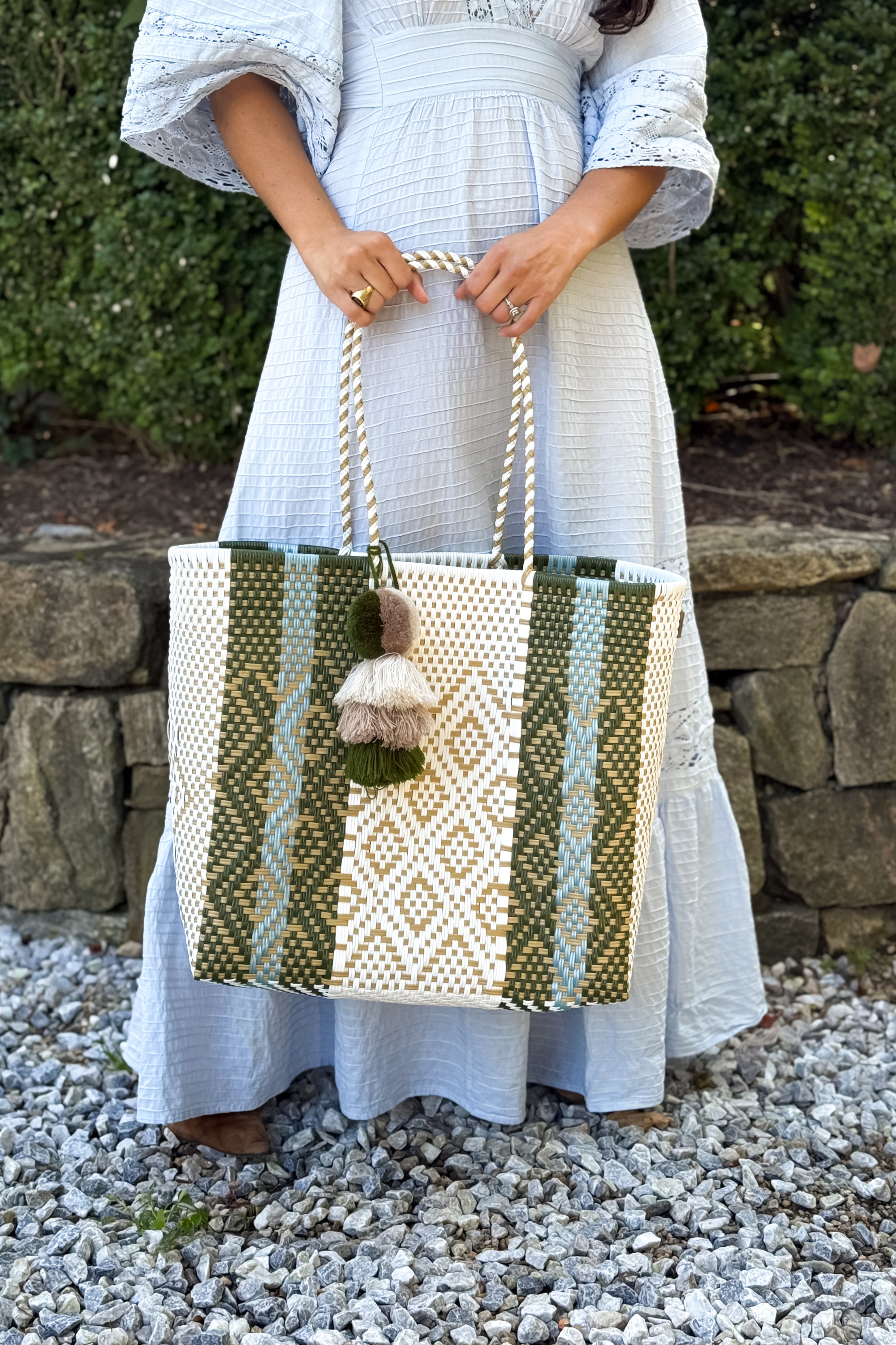 Rugby Sage Blue Citron Tote