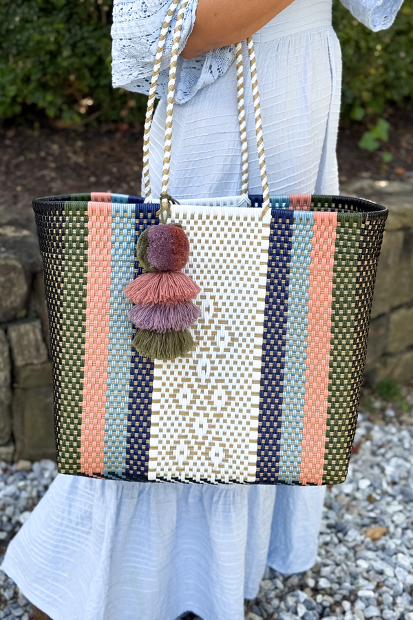 Cloud Serenity Black Citron Tote – Large