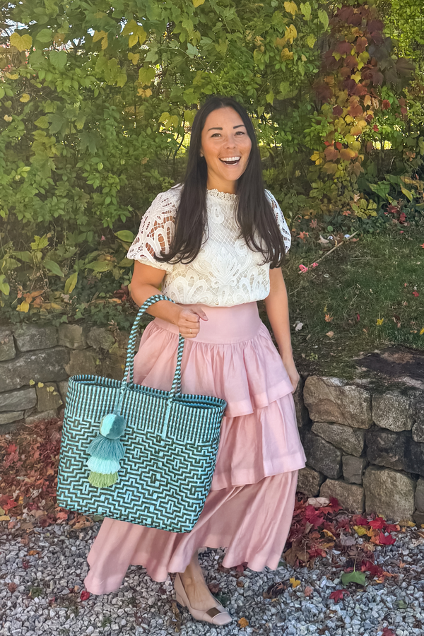 Sconset Sage Citron Tote – Medium