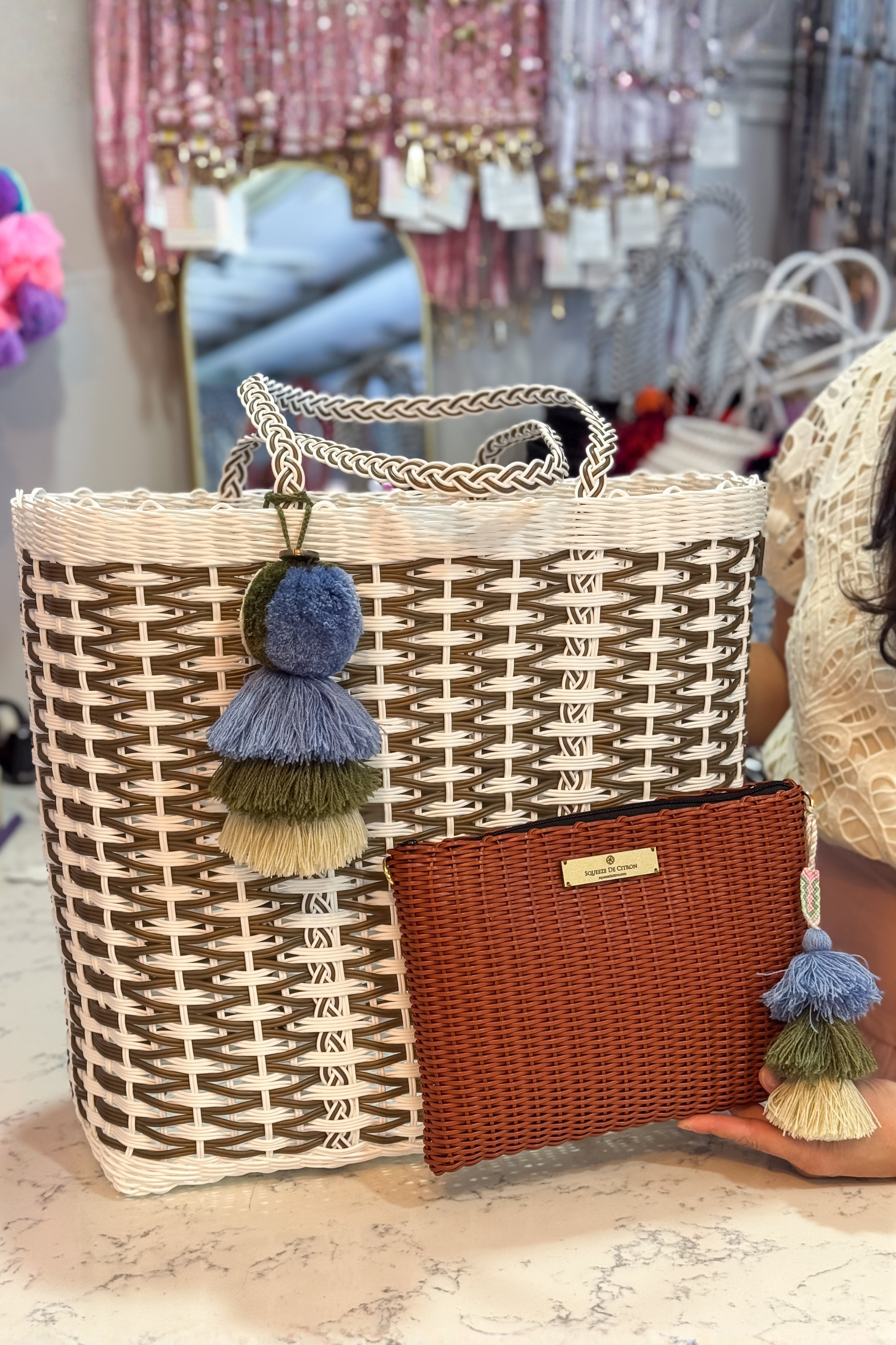 Coastal Weave in Gold Citron Tote