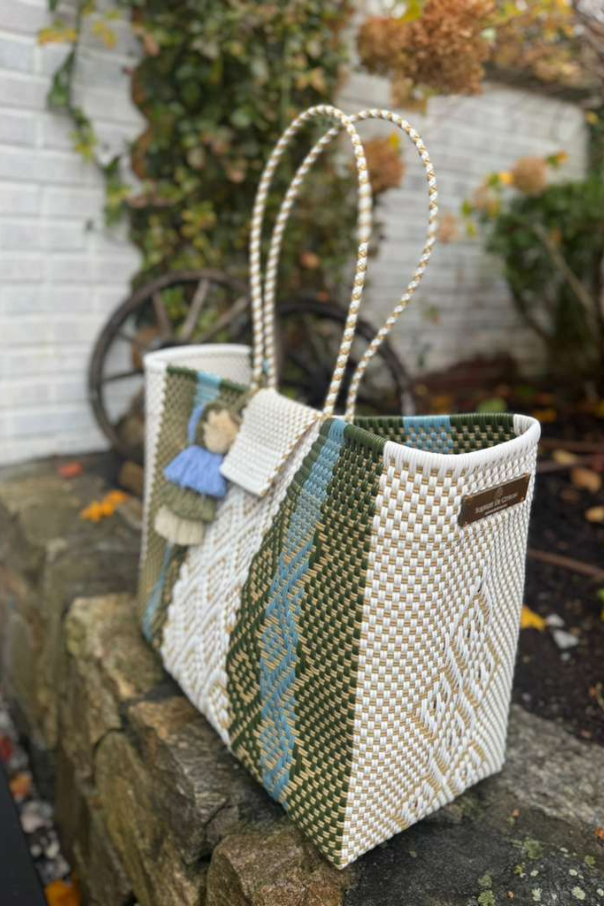 Rugby Sage Blue Citron Tote