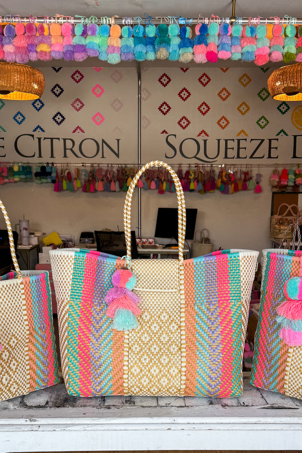 Golden Rainbow Citron Tote – Large