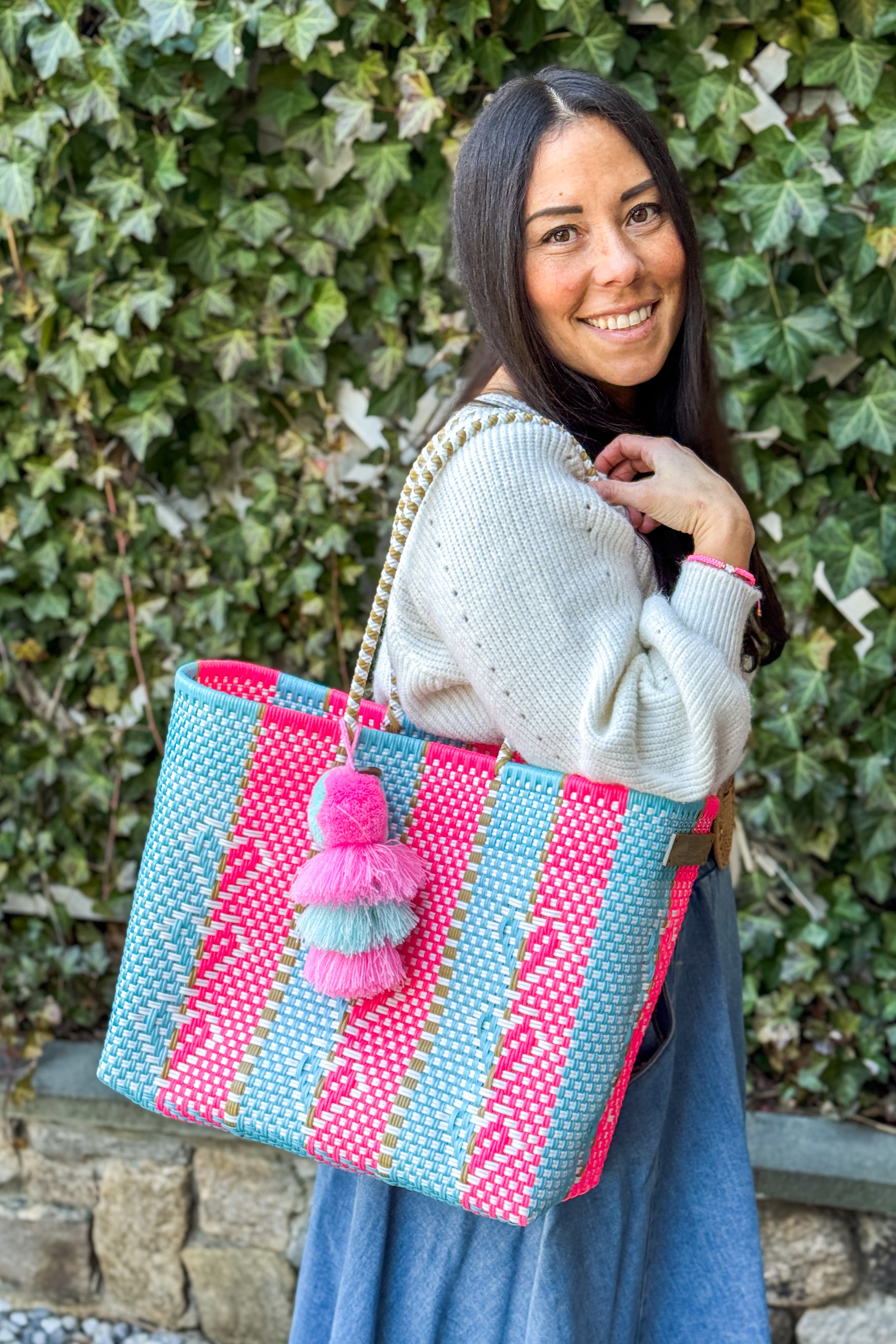 Neon Cloud Heart Reflection Citron Tote