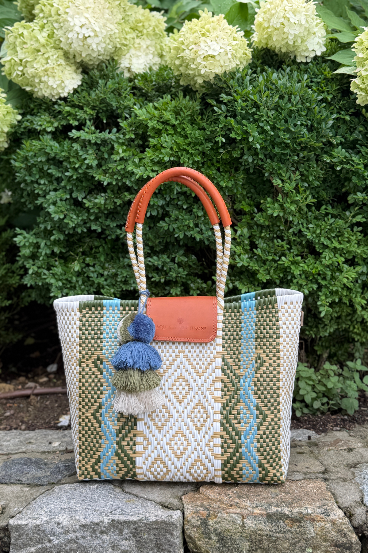 Rugby Sage Blue Citron Tote