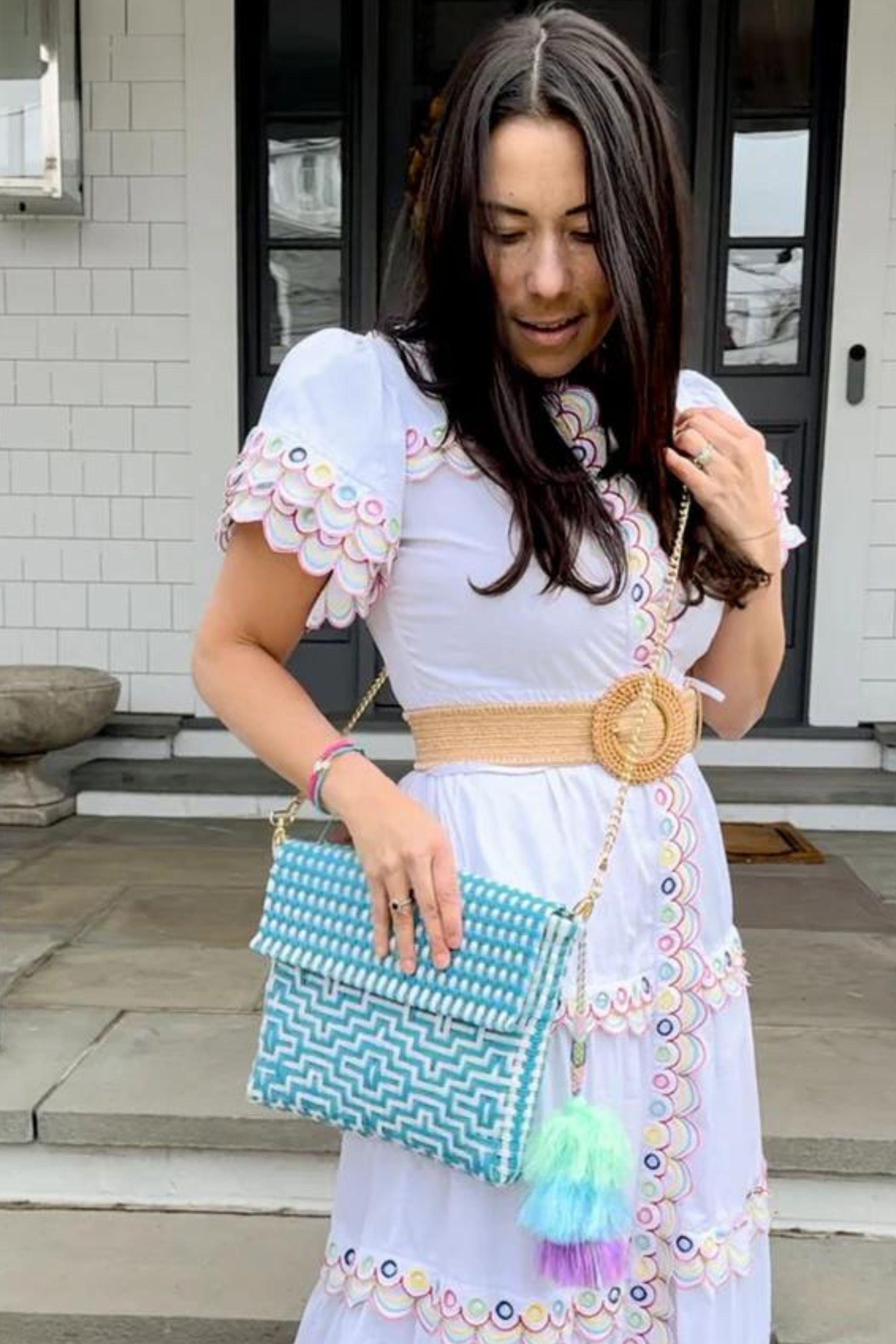 Sconset In Sky Citron Clutch