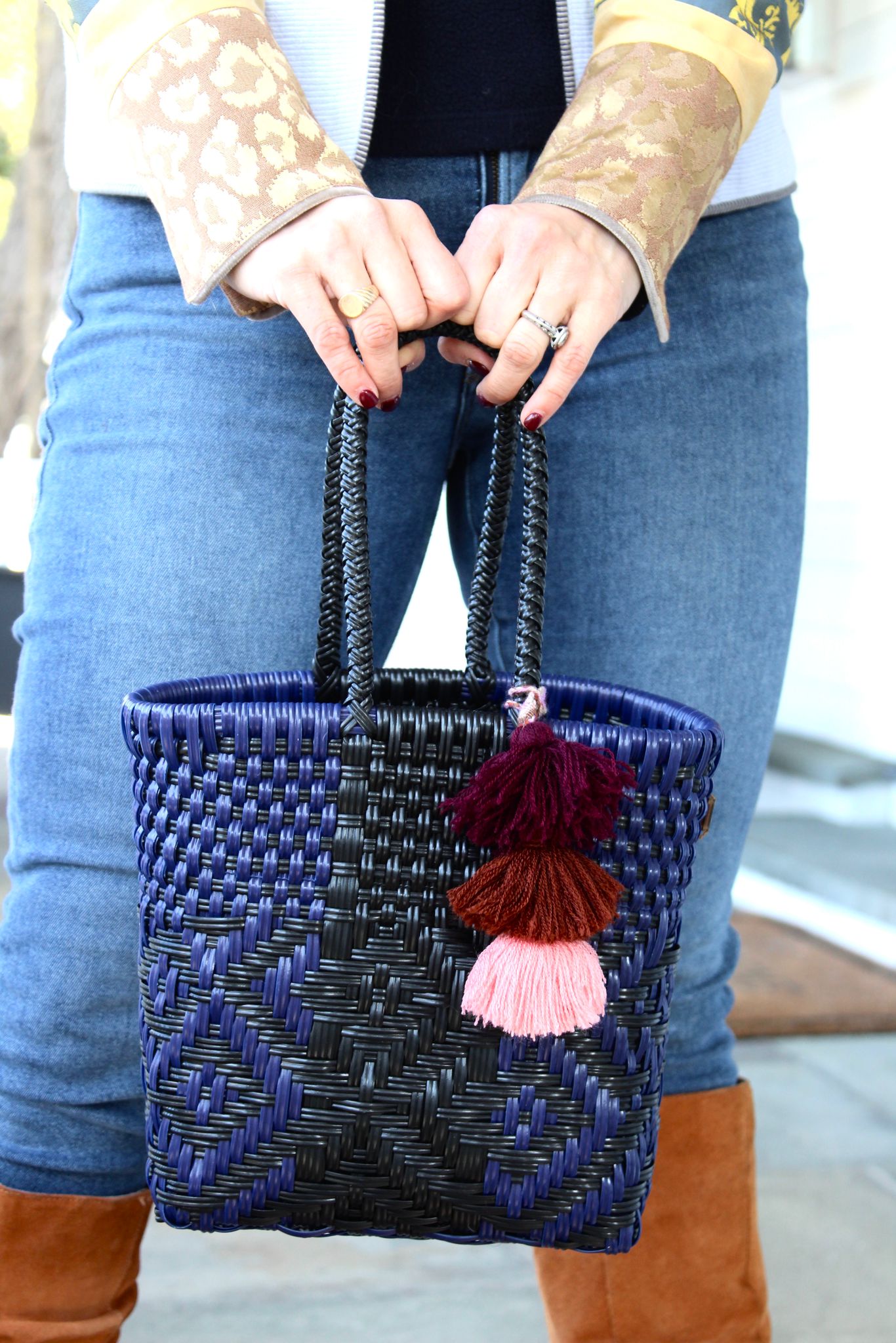 Mini - Dark Navy Citron Tote