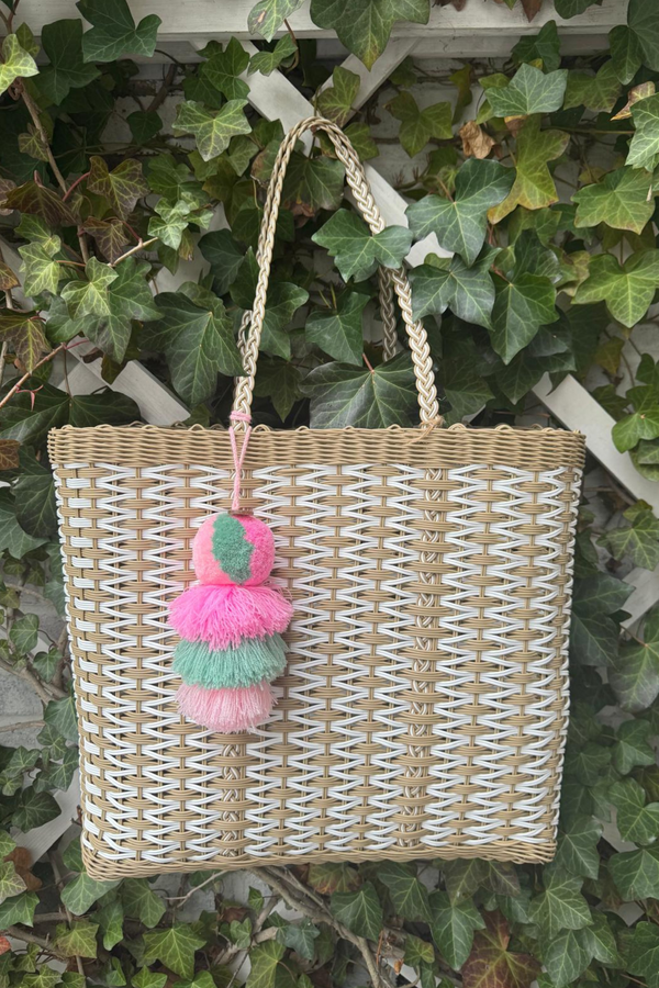 Coastal Weave Capsule in Cafe con Leche Citron Tote – Large