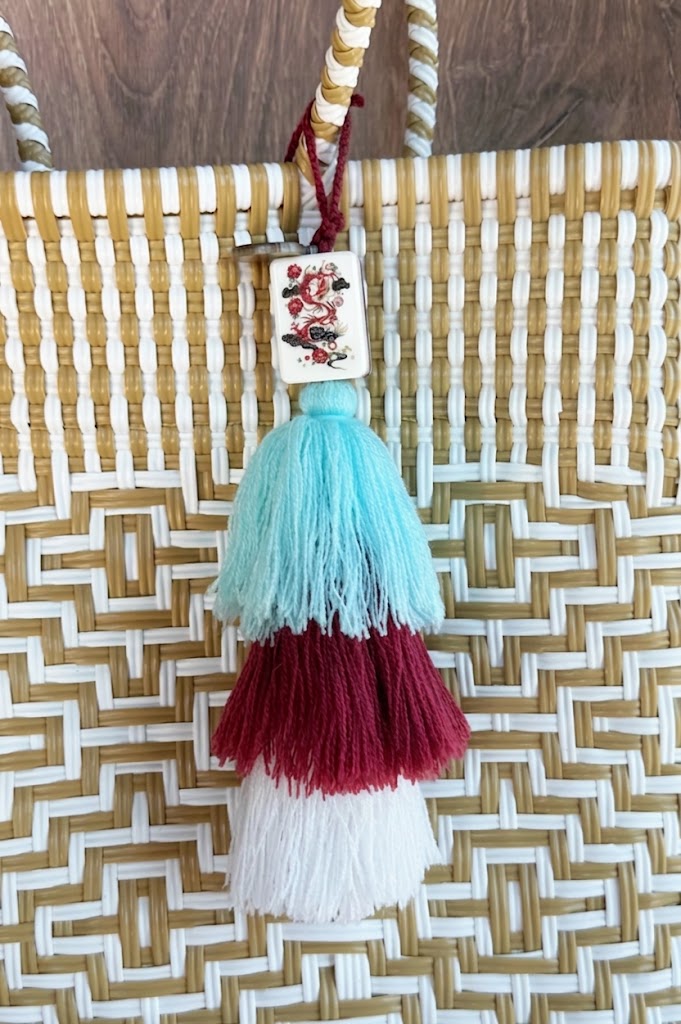 Imperial Lotus Mahjong Tile Pom Charm