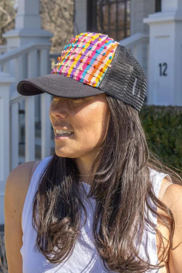 Blooming Party in Black Loom Knot BB Citron Hat – Default Title