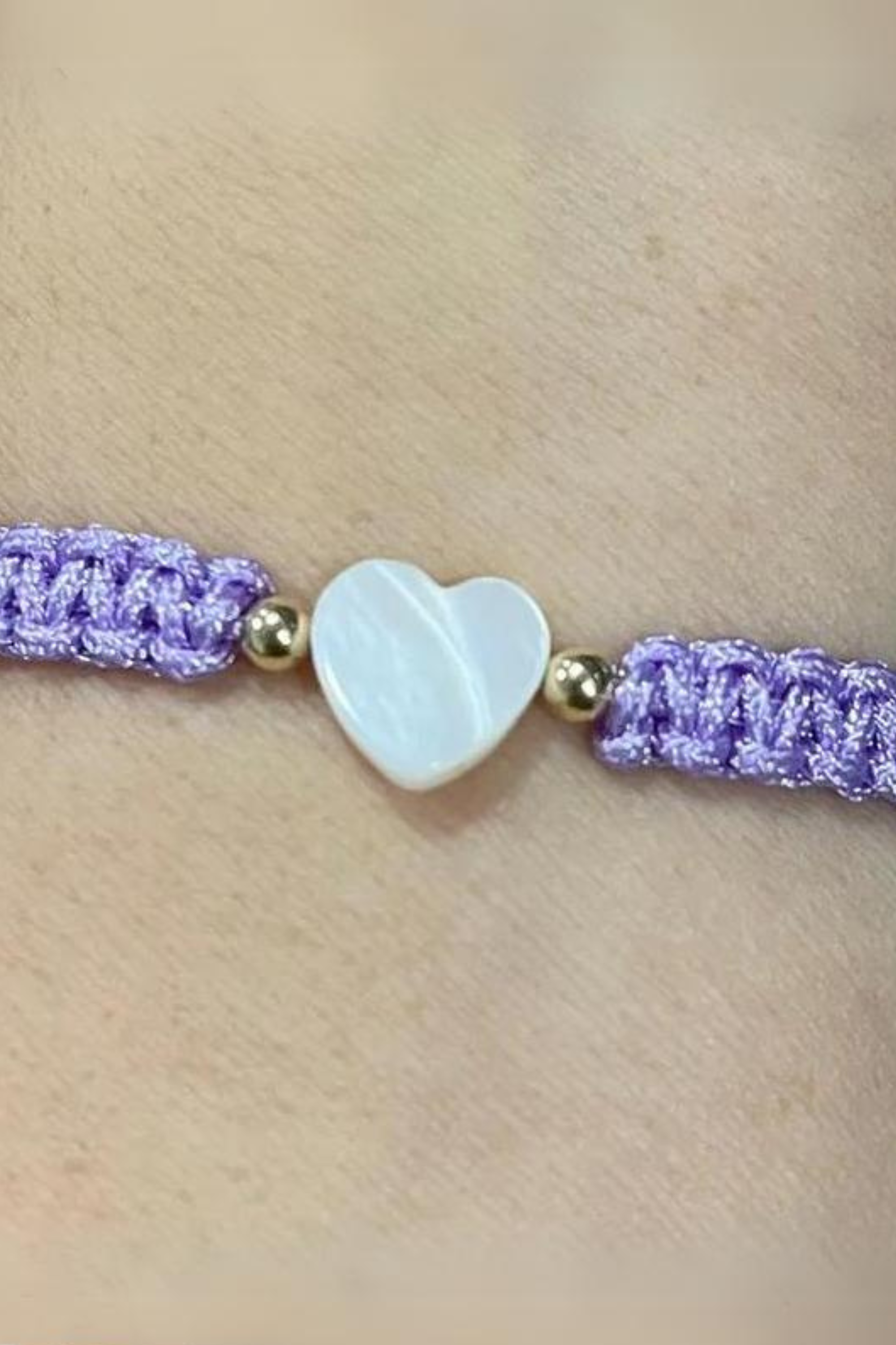 Kids - Heart - Mother of Pearl Citron Bracelets - Lila