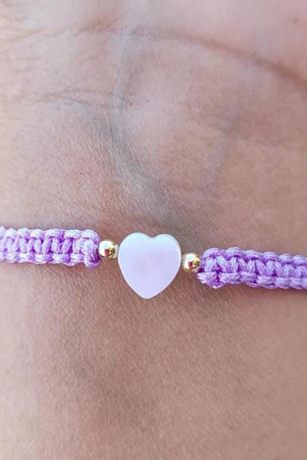 Mother of Pearl Citron Bracelet - Periwinkle – Heart / Kids