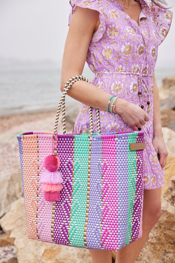 Heart Reflection in Multicolors Citron Tote – Large