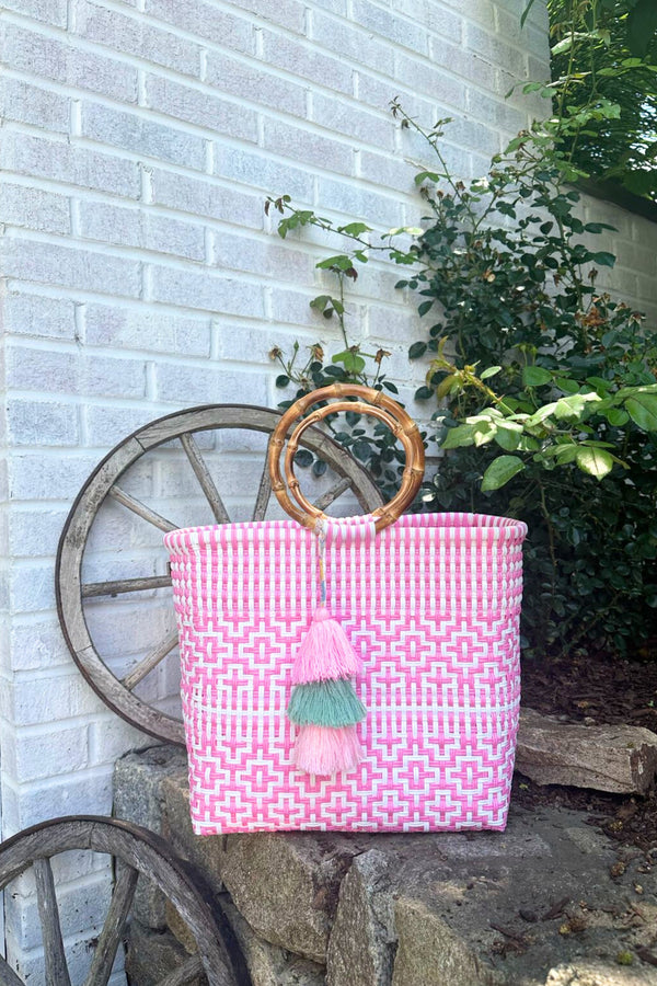 Bamboo Preppy Tile Rose Citron Tote – Circle