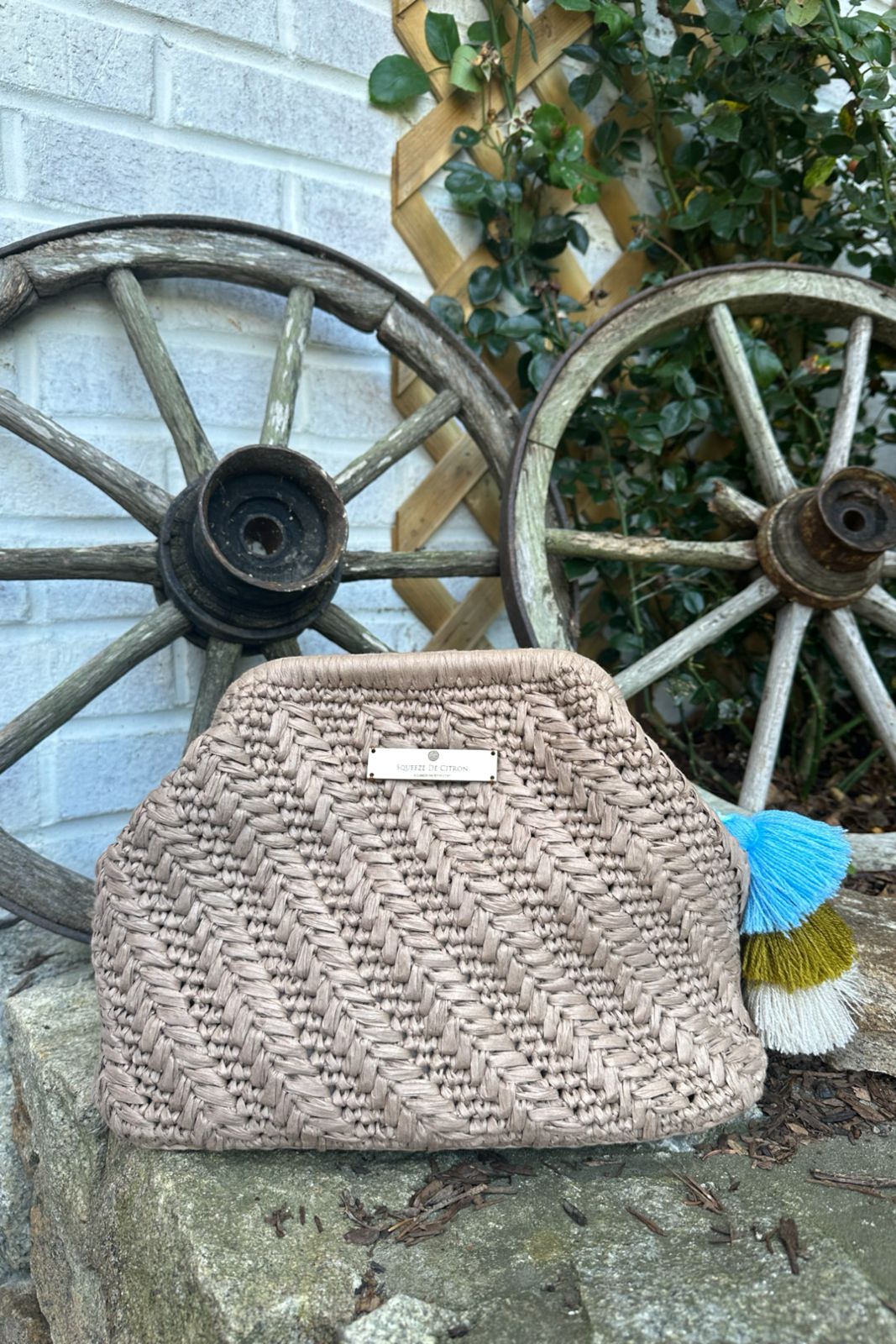 The Knit Collection Citron Clutch in Taupe