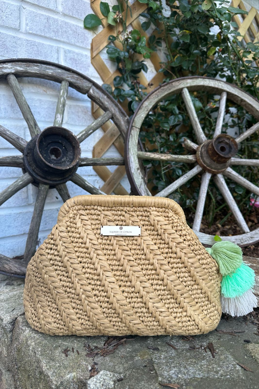 The Knit Collection Citron Clutch in Sand