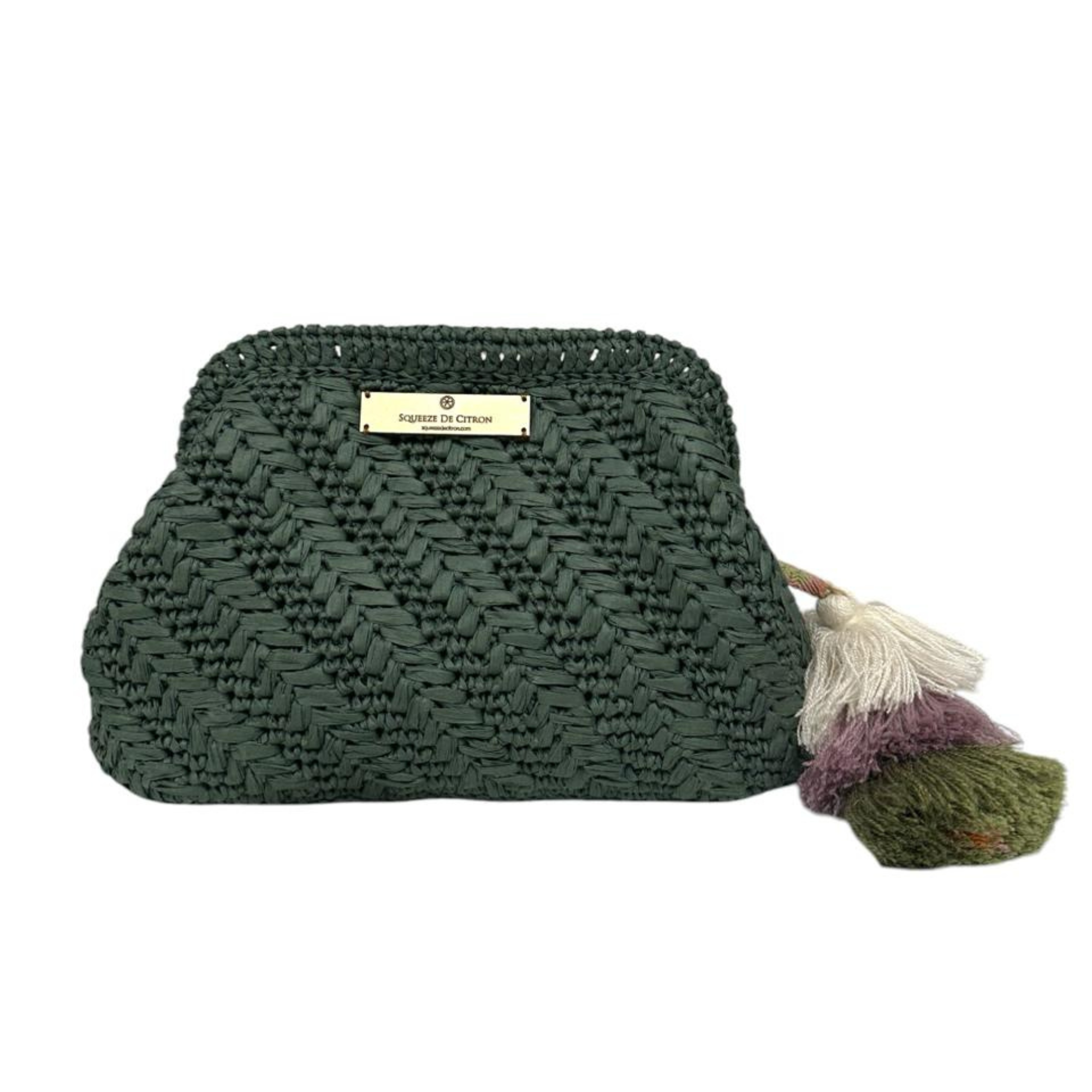 The Knit Collection Citron Clutch in Forest Green