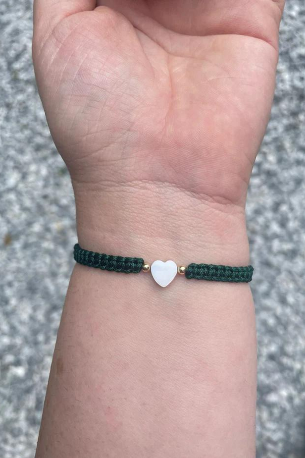 Mother of Pearl Citron Bracelet - Forest Green – Heart