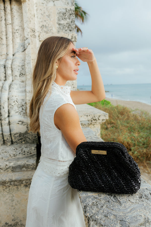Black Raffia Clutch – Default Title