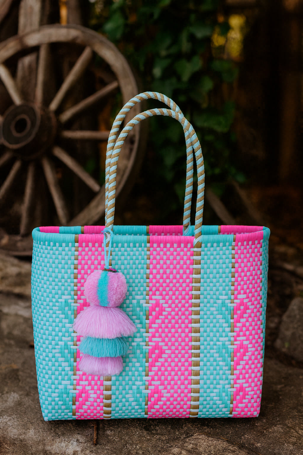 Neon Cloud Heart Reflection Citron Tote