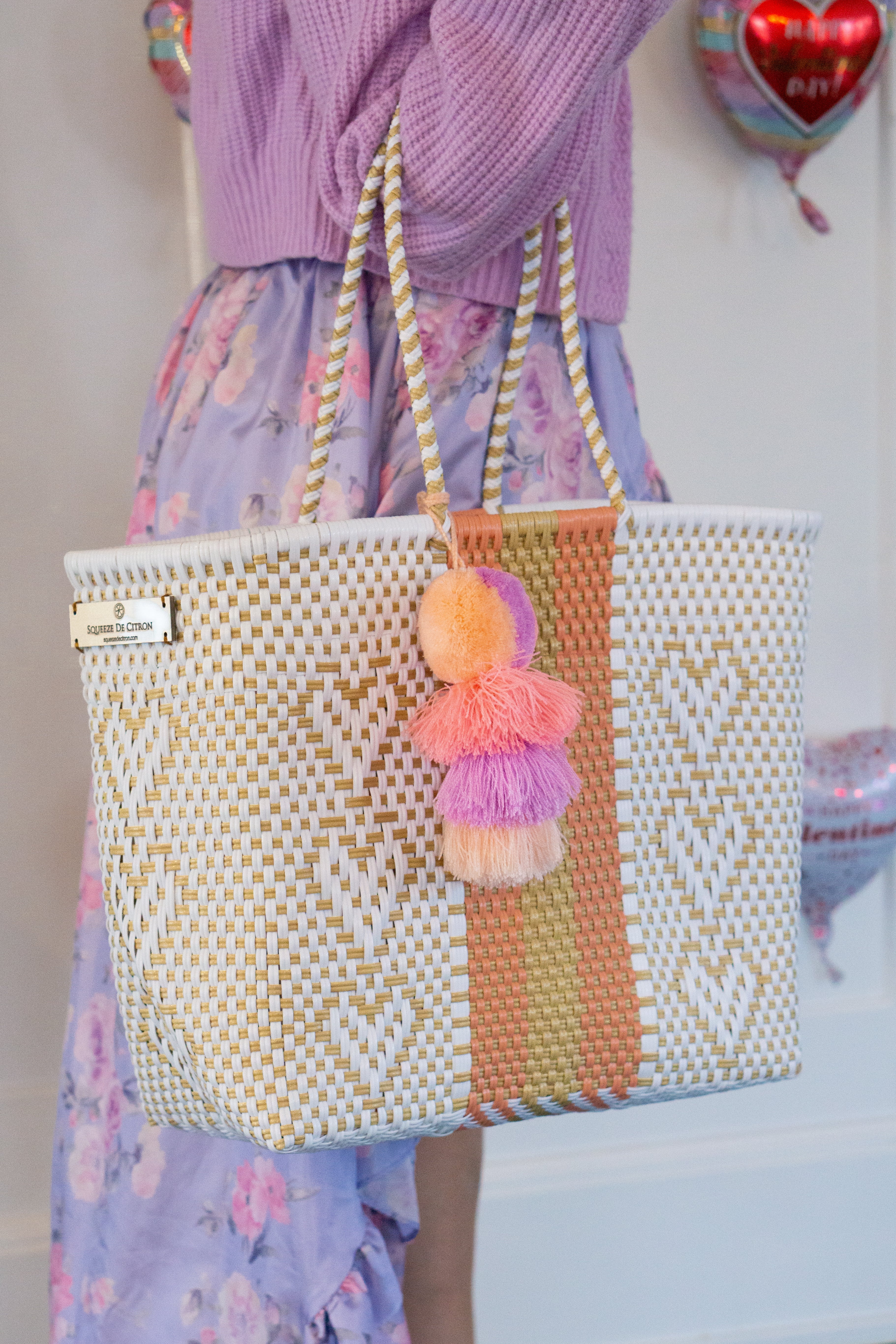 Peach / Nude Giving Hearts Citron Tote