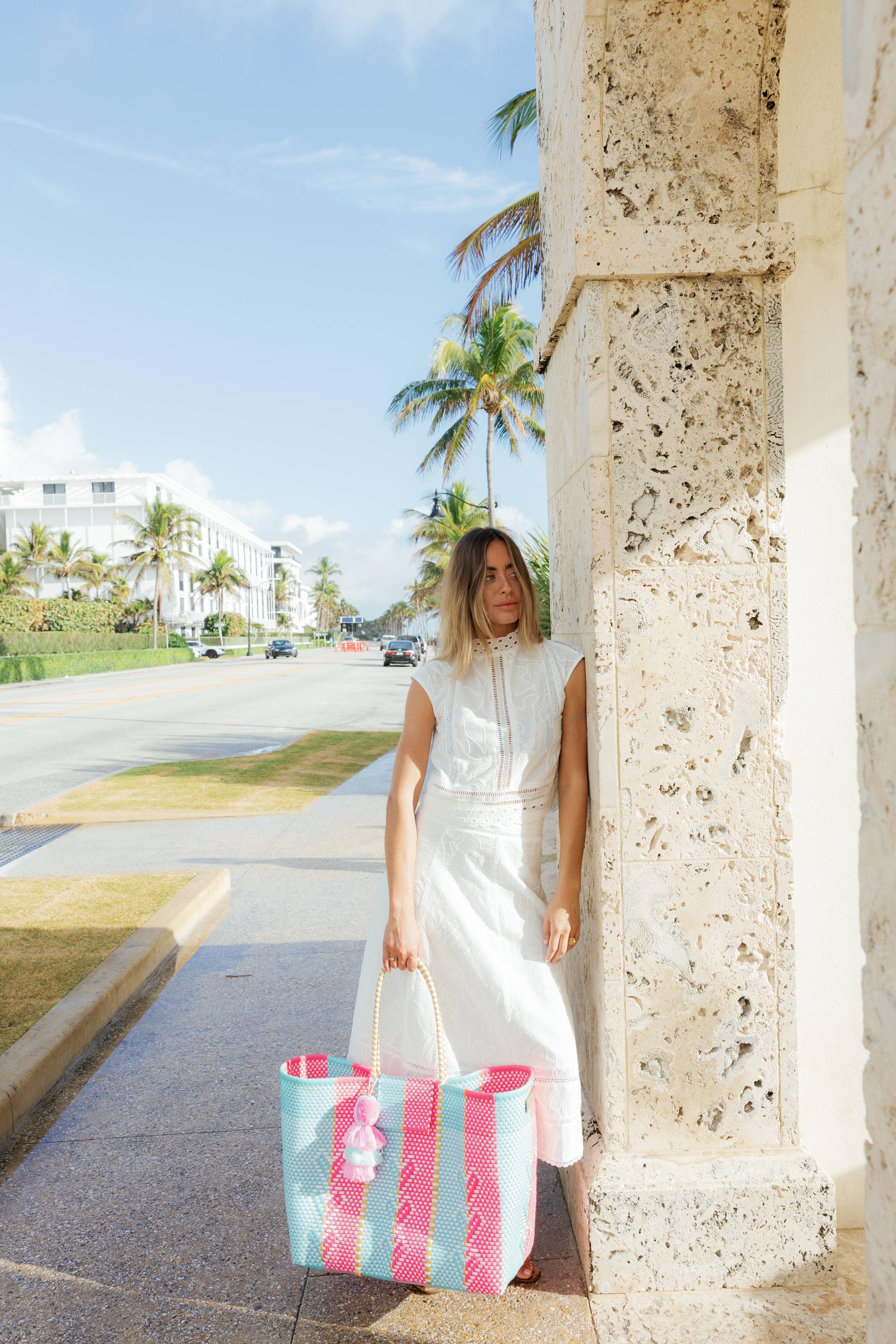 Neon Cloud Heart Reflection Citron Tote