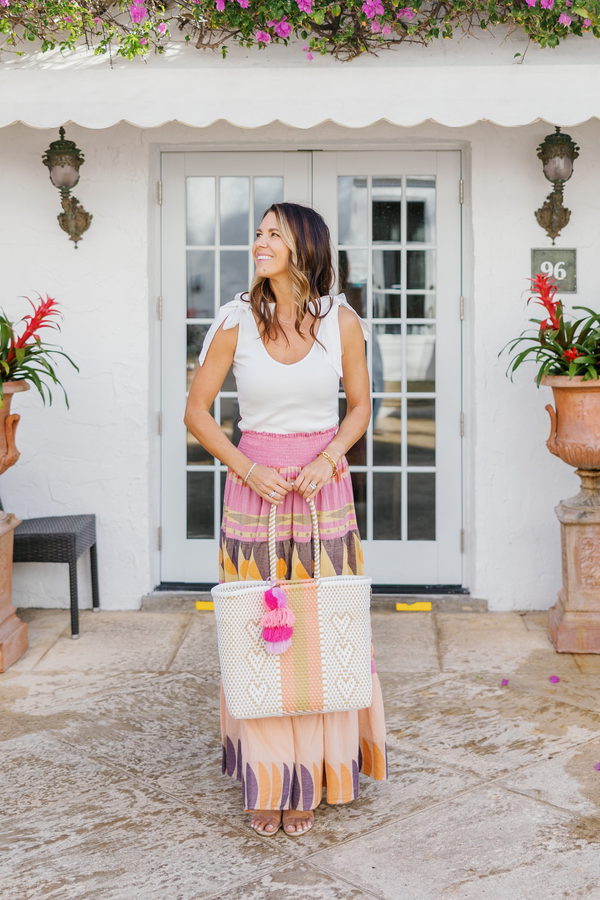 Peach / Nude Giving Hearts Citron Tote – Medium