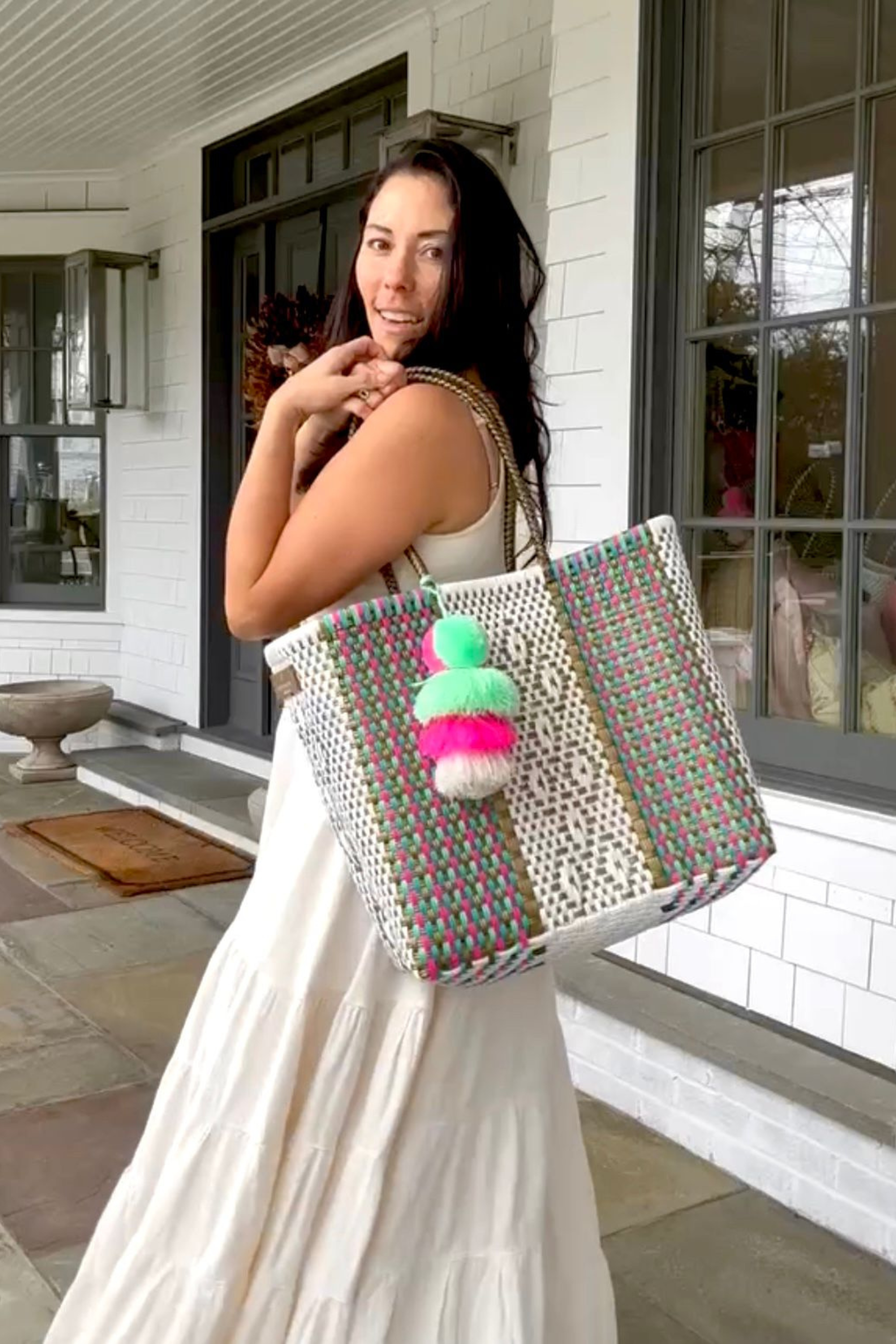 Peacock Flamingo Citron Tote