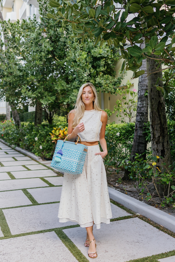 Bamboo Preppy Tile Sky Citron Tote – Default Title