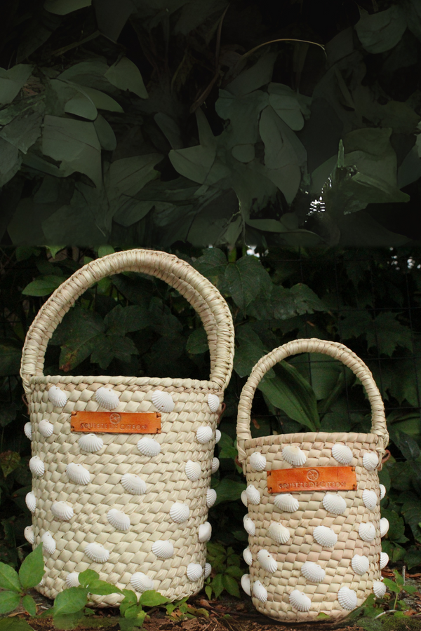 Scallop Palm Bucket Tote – Small