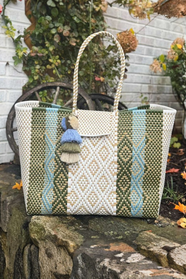 Rugby Sage Blue Citron Tote – Pre - Sale Weekender