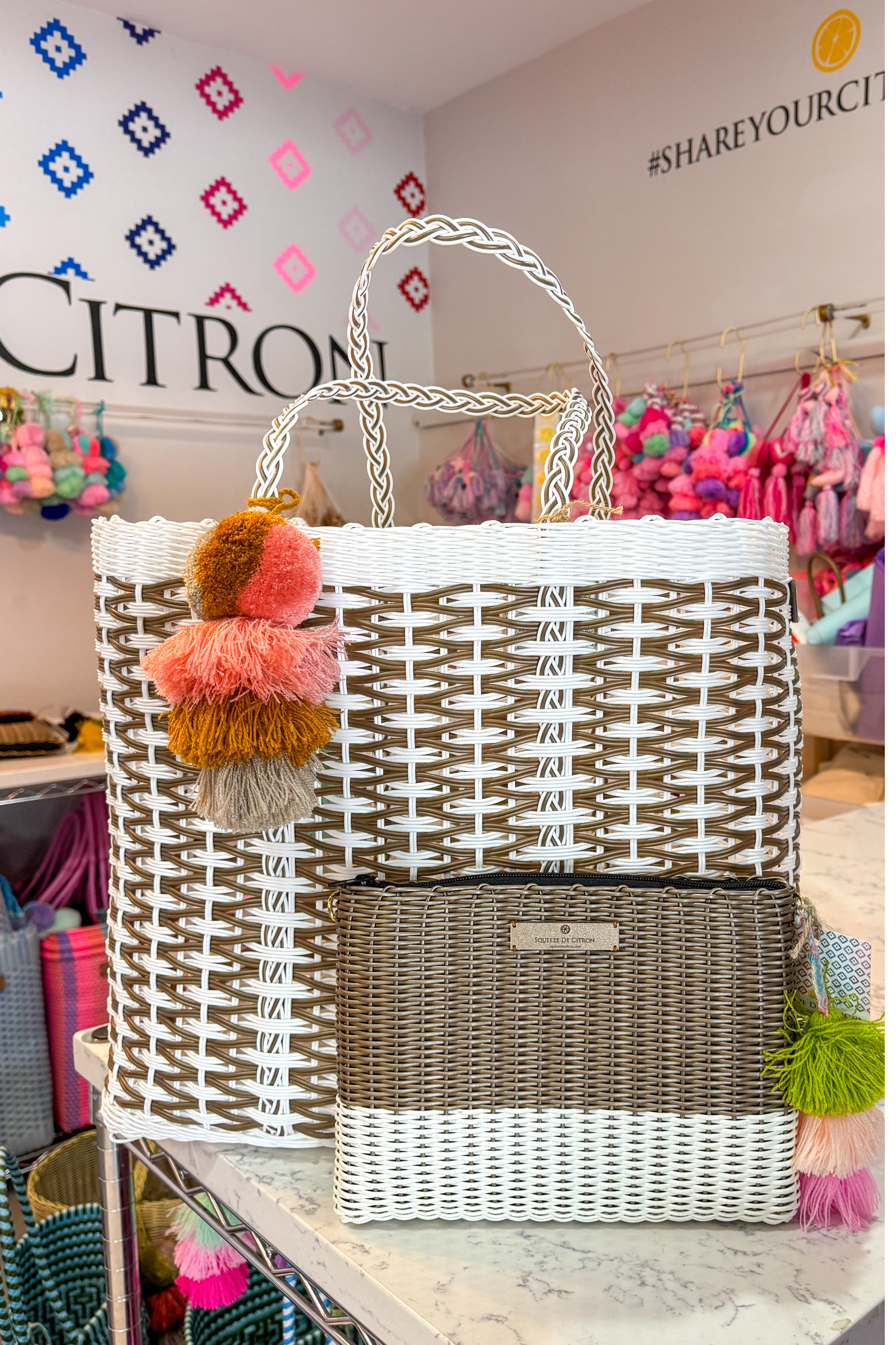 Coastal Weave in Gold Citron Tote