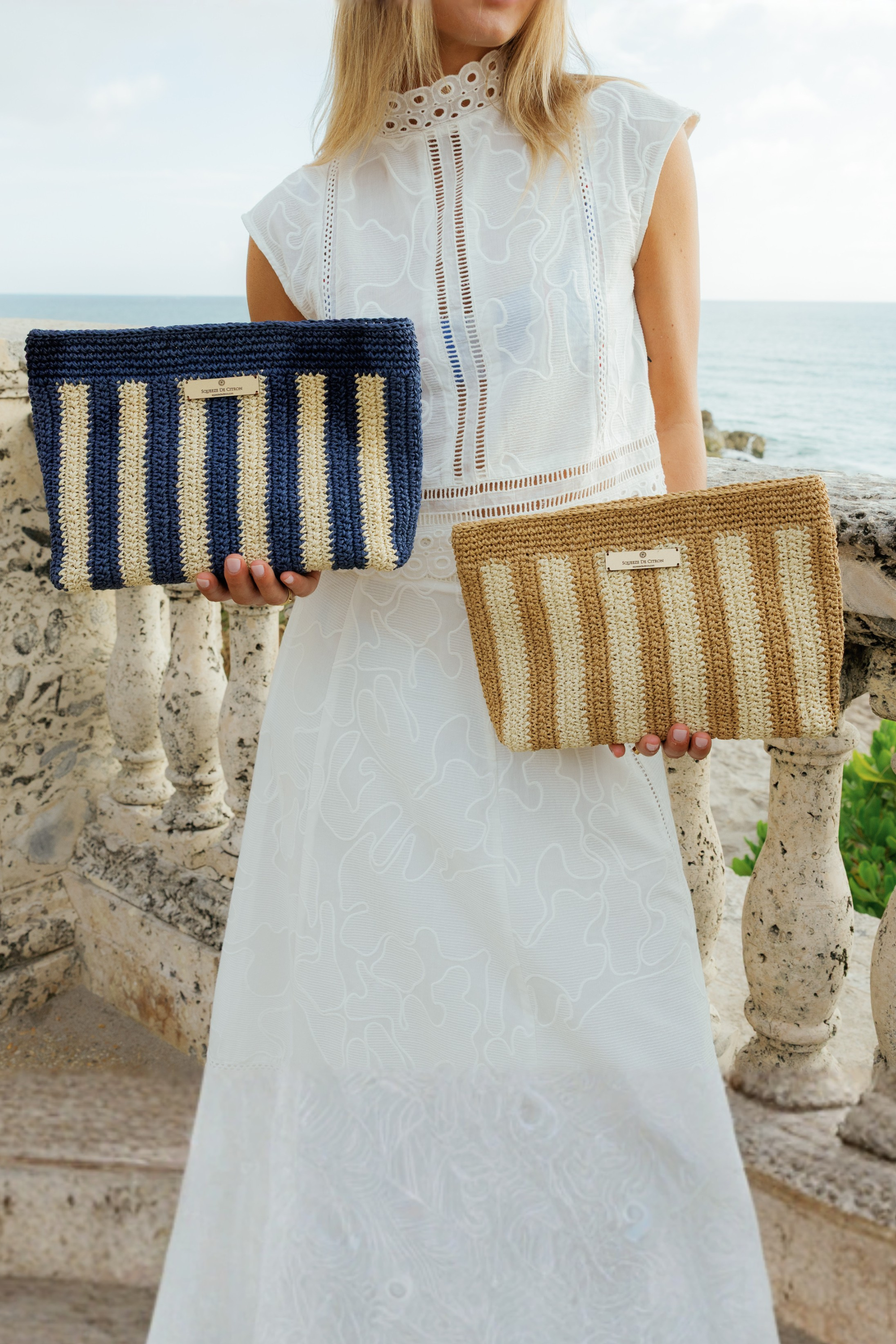 Sand Marinero Raffia Clutch