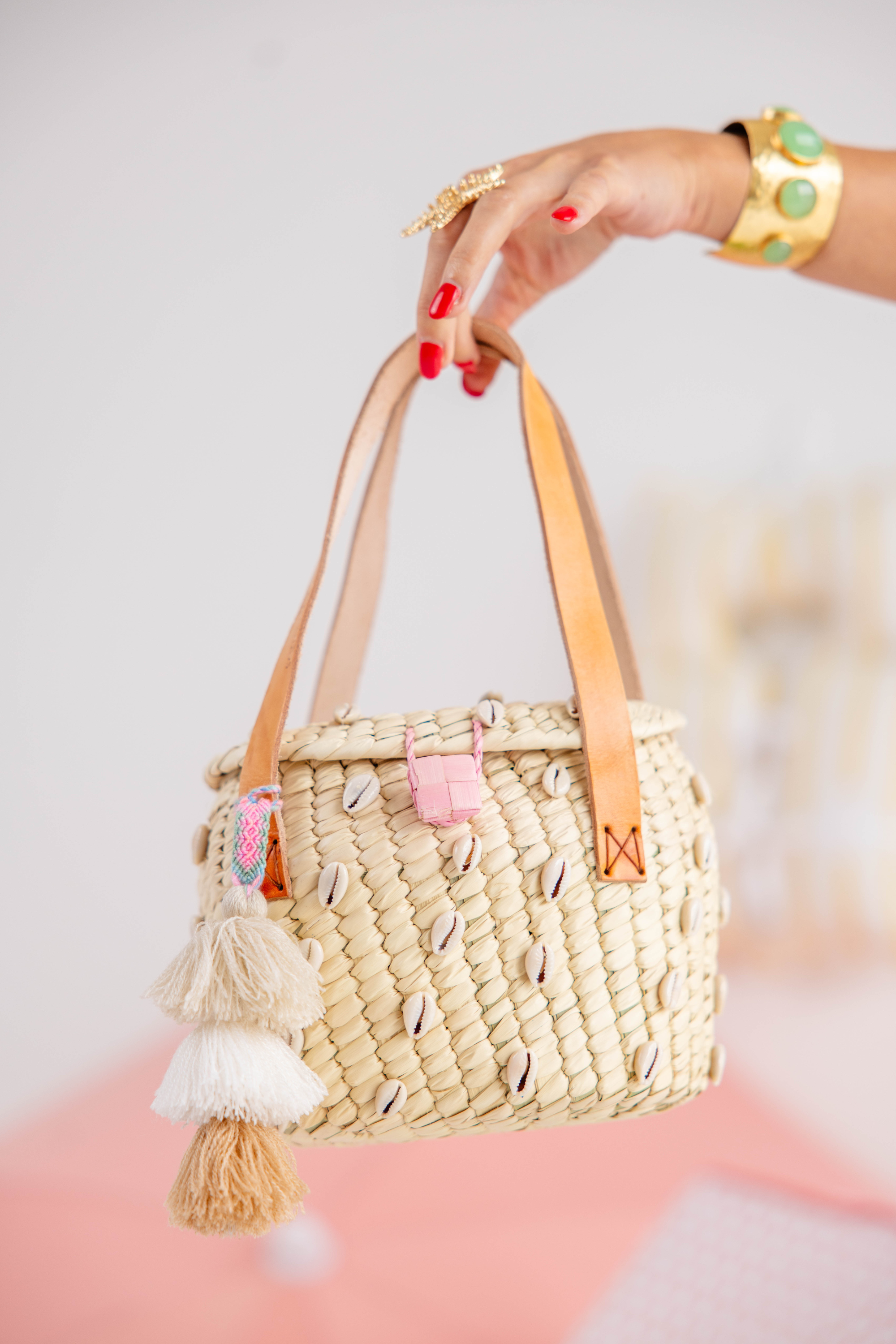 Briland Basket with Cowrie Shells