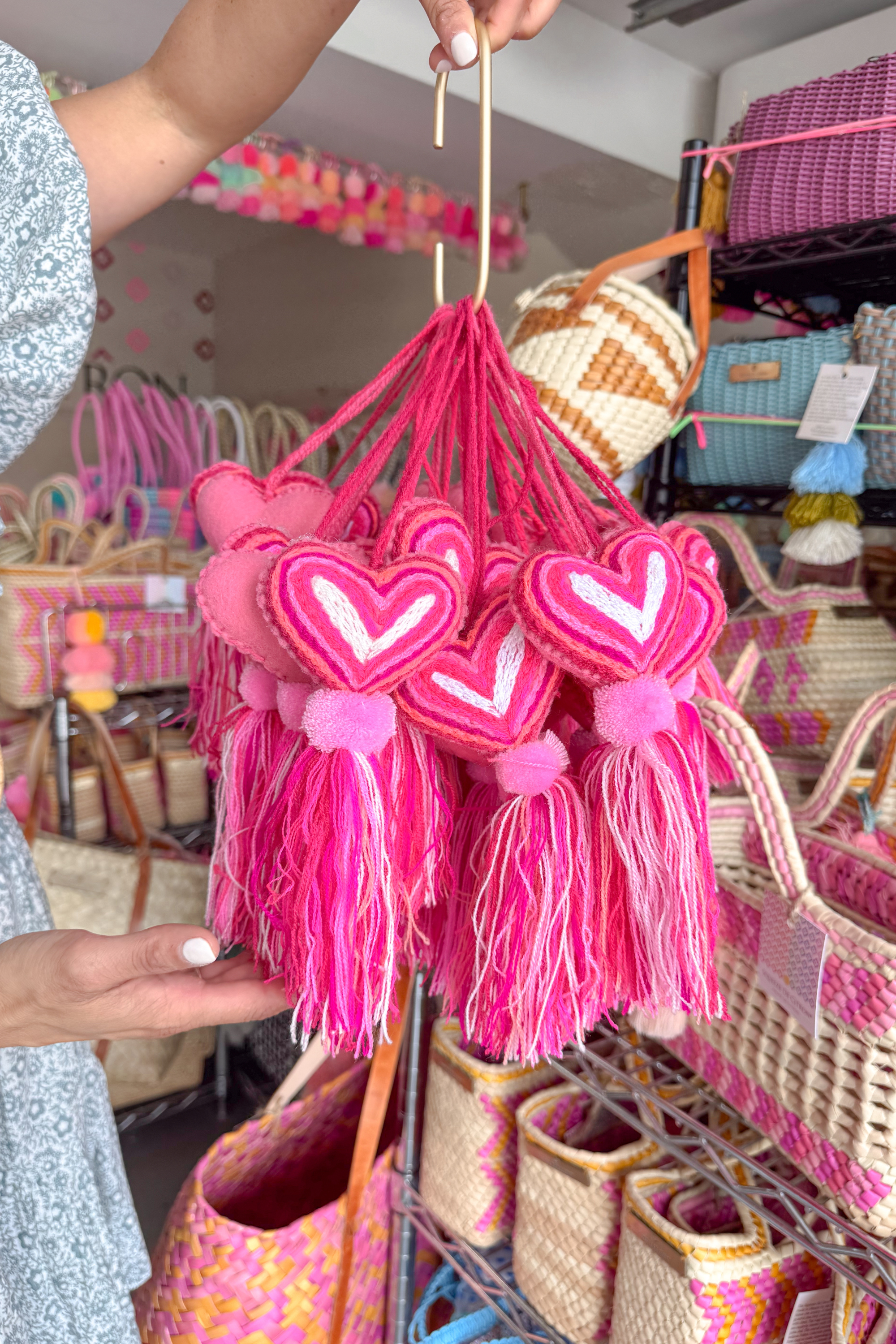 Neon Pink Heart XLarge Pom